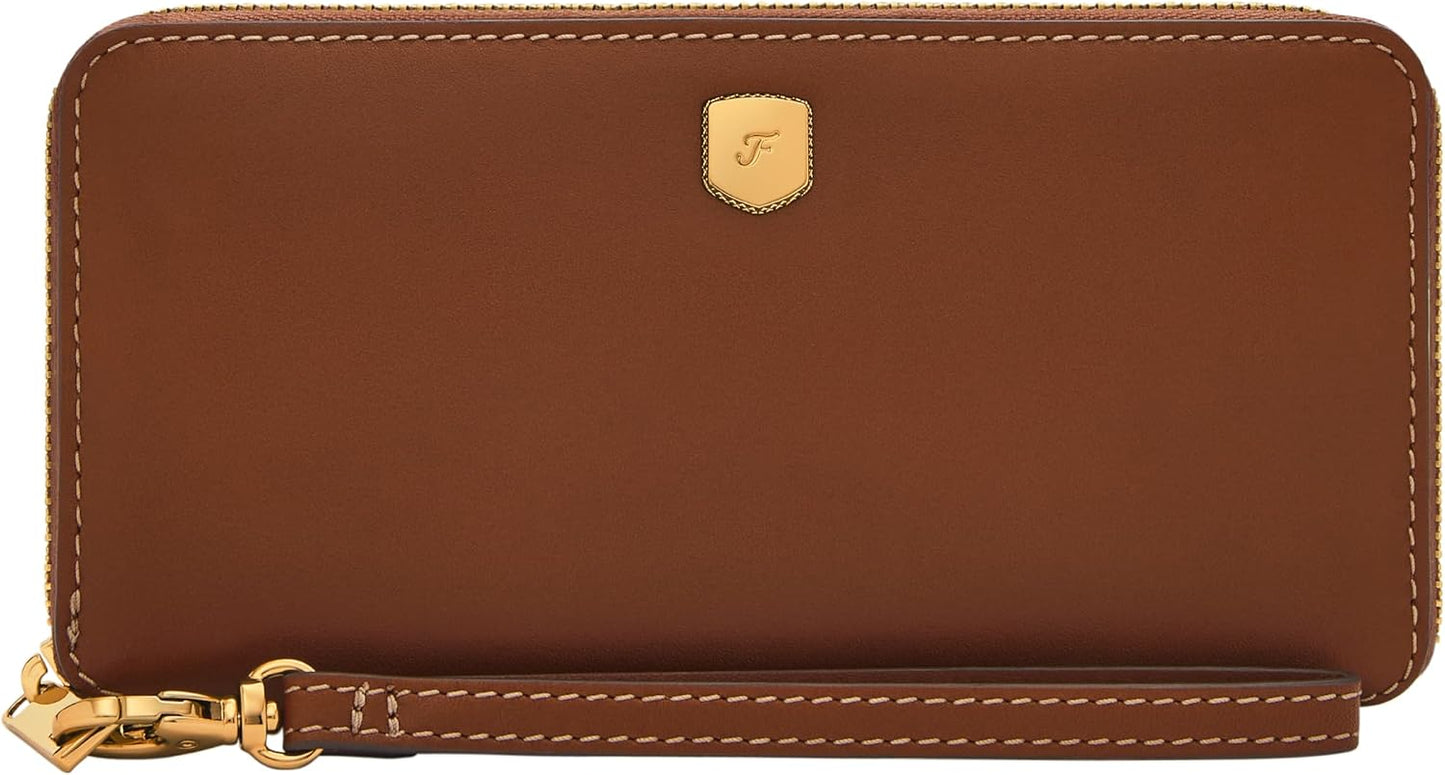 Fossil Lennox - Cartera de piel con cremallera alrededor para mujer...