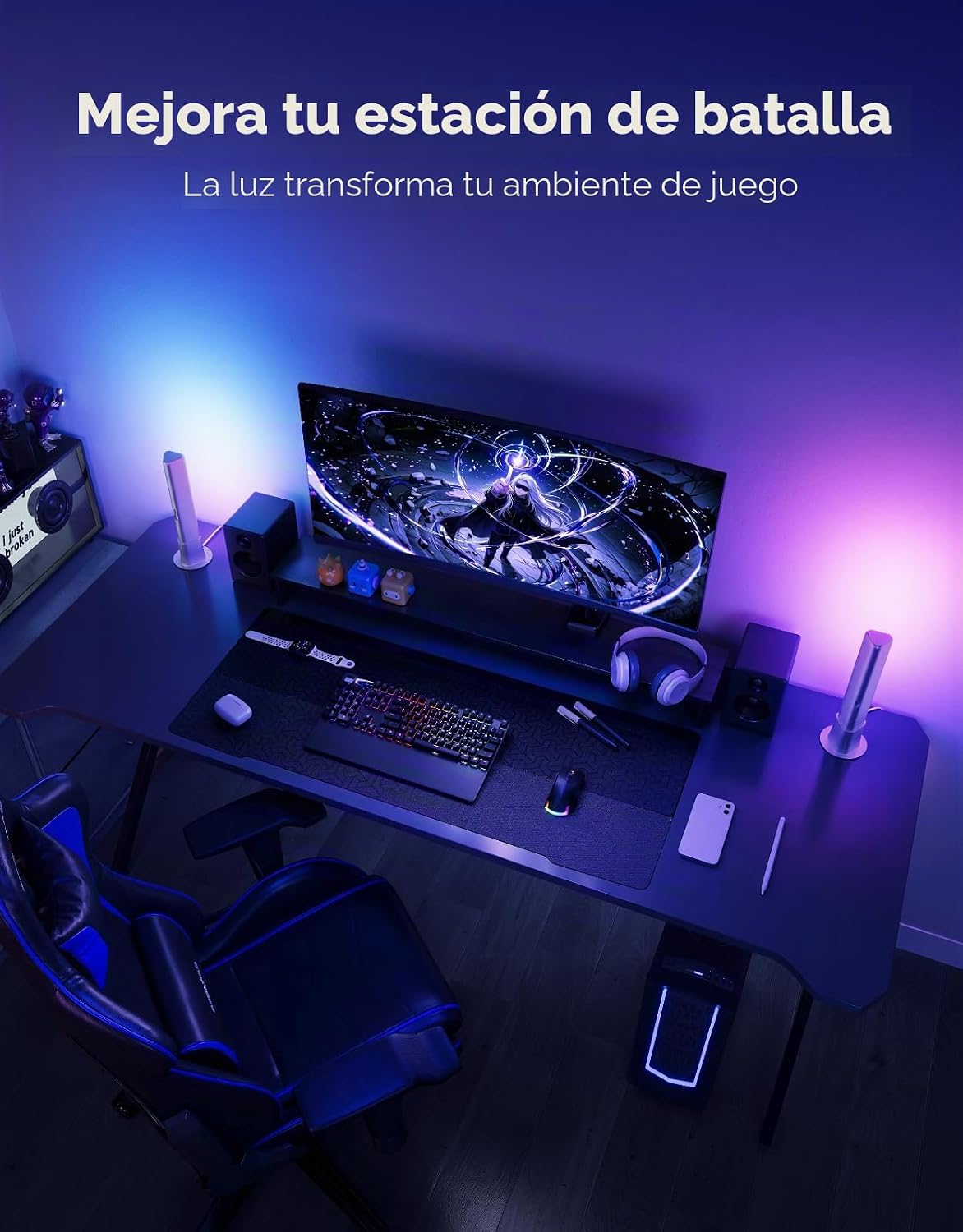 Govee Barra de luz LED inteligente, luces de TV WiFi RGBICWW compat...