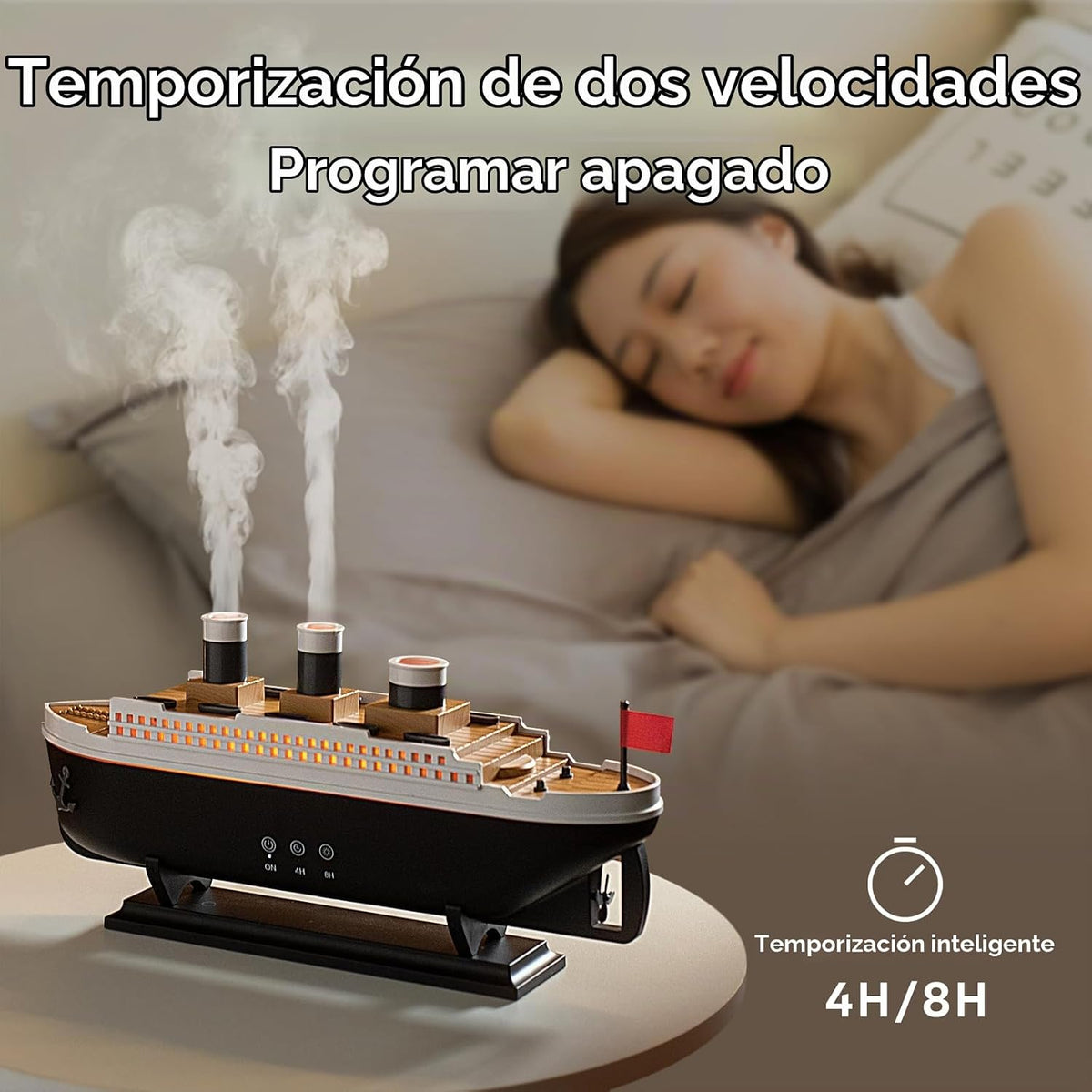 HIROGA Titanic Humidificador de 8.45 fl oz, difusor de aceite esenc...