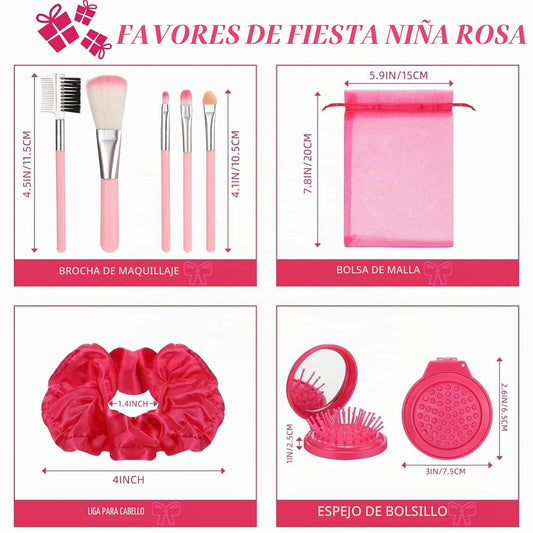 SiliFine - Juego de 48 piezas de recuerdos de fiesta rosa para niña...