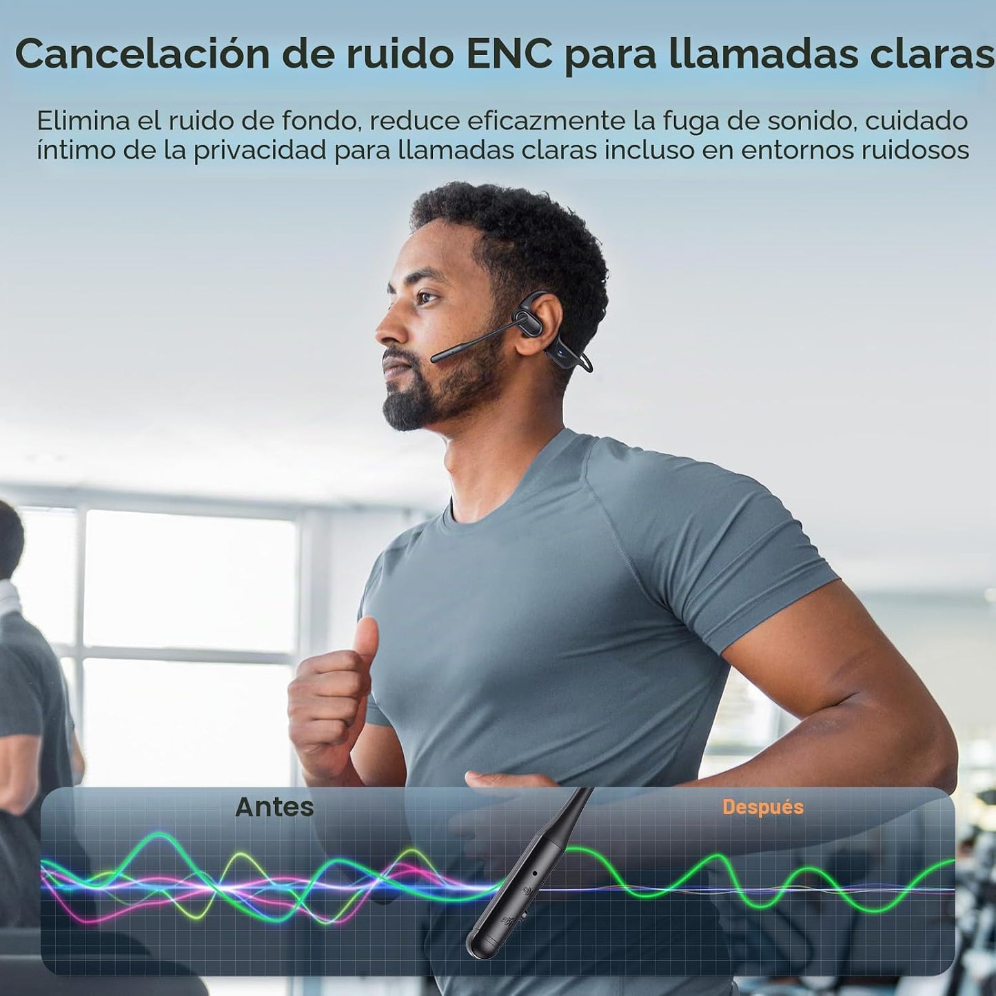 ZORIOXI Auriculares de oreja abierta con micrófono, auriculares Blu...