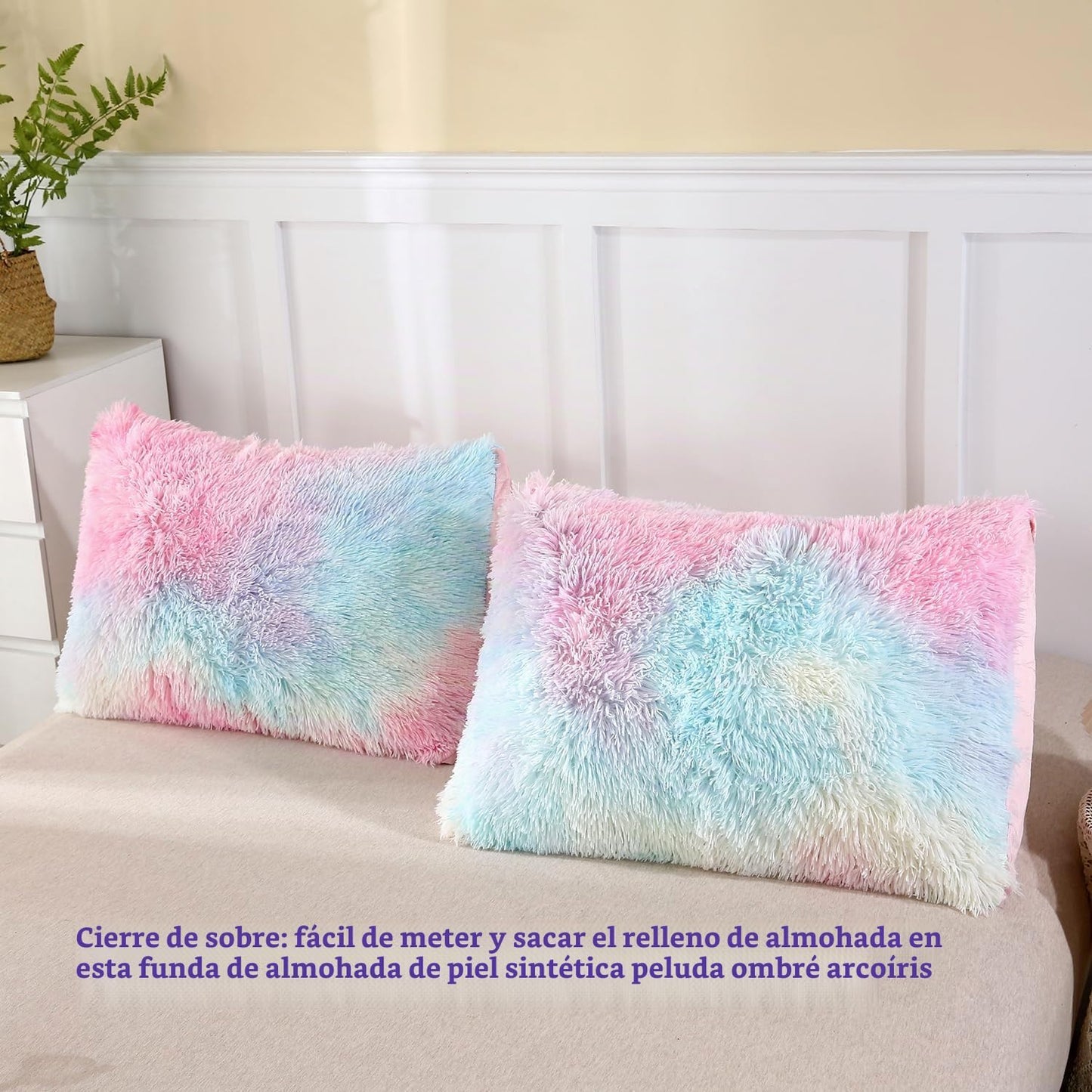 WINLIFE - Juego de edredón de pelo sintético Shaggy, juego de ropa...