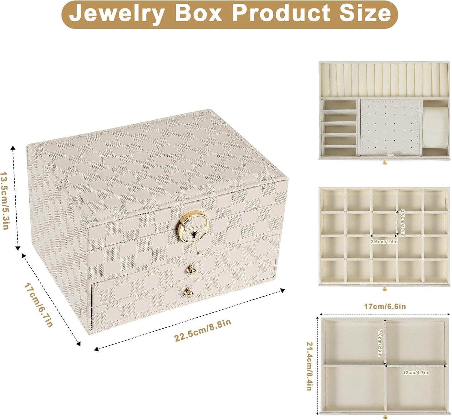 GUOER Caja de Joyas para Mujeres Niñas Esposas - Organizador de Joy...