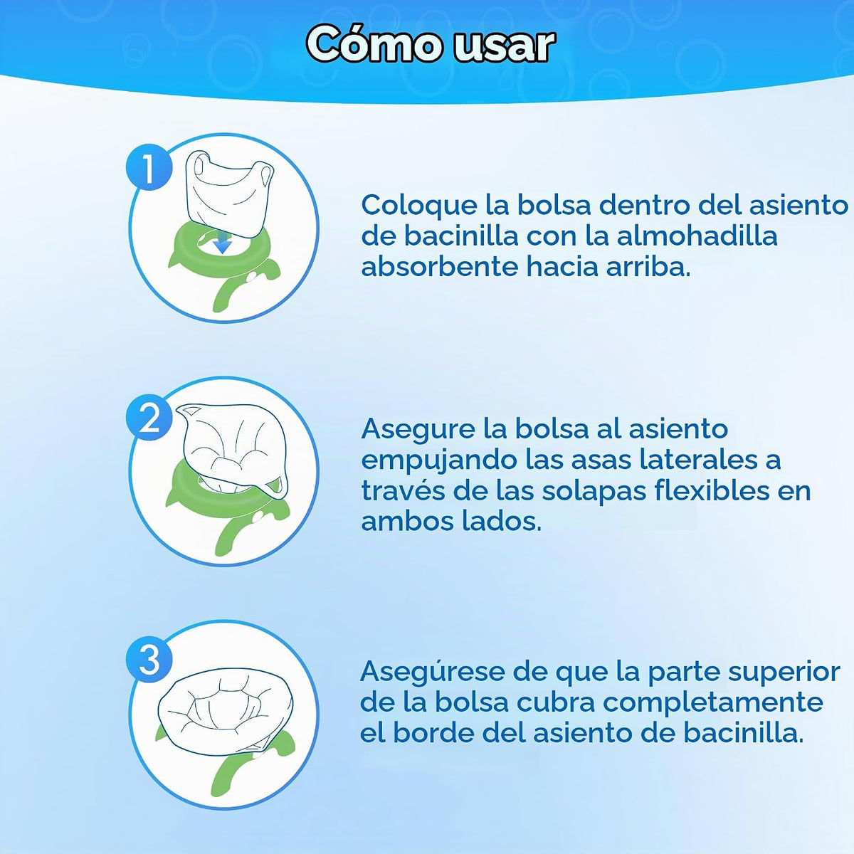 BakeToilet 80 revestimientos para orinal con almohadilla súper abso...