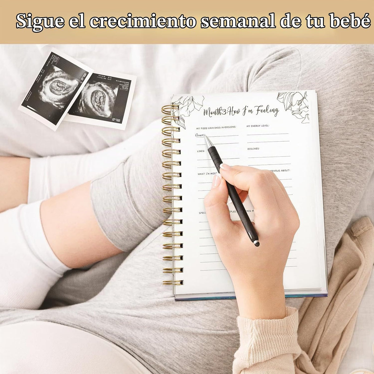 Diario de embarazo para madres primerizas, álbum de recortes de tap...