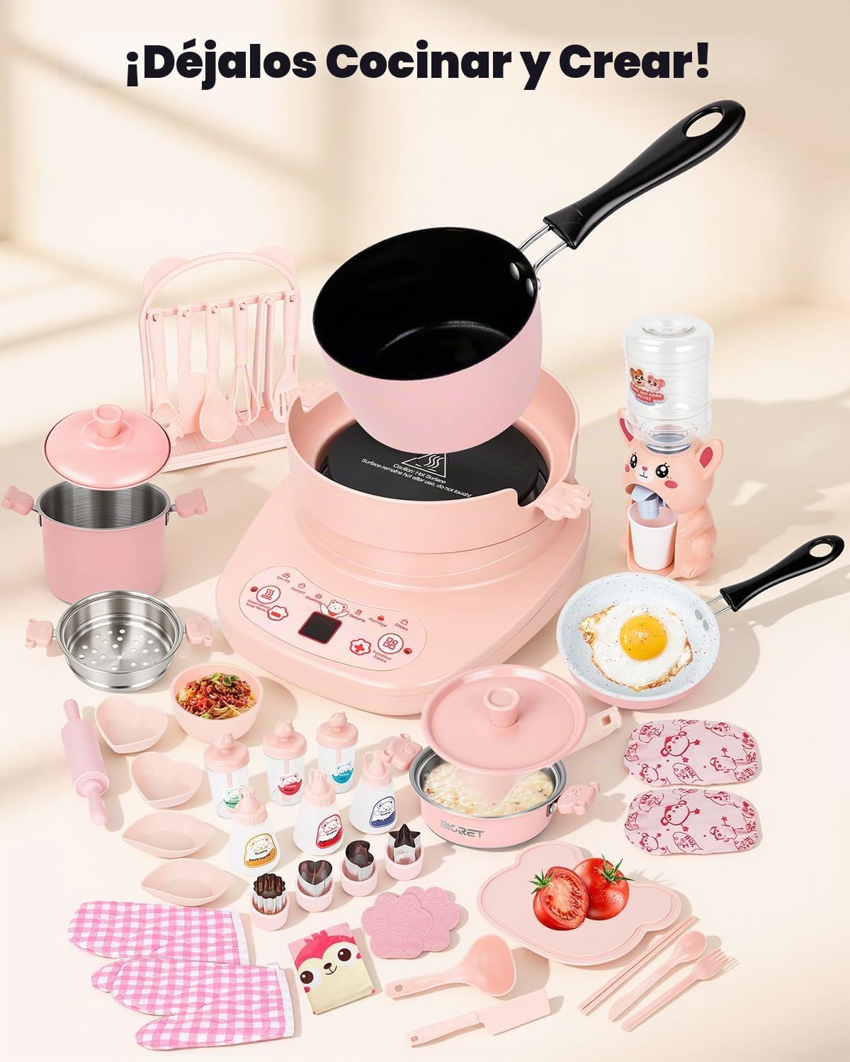 Mini juego de cocina real para adolescentes, kit de 42 platos eléct...