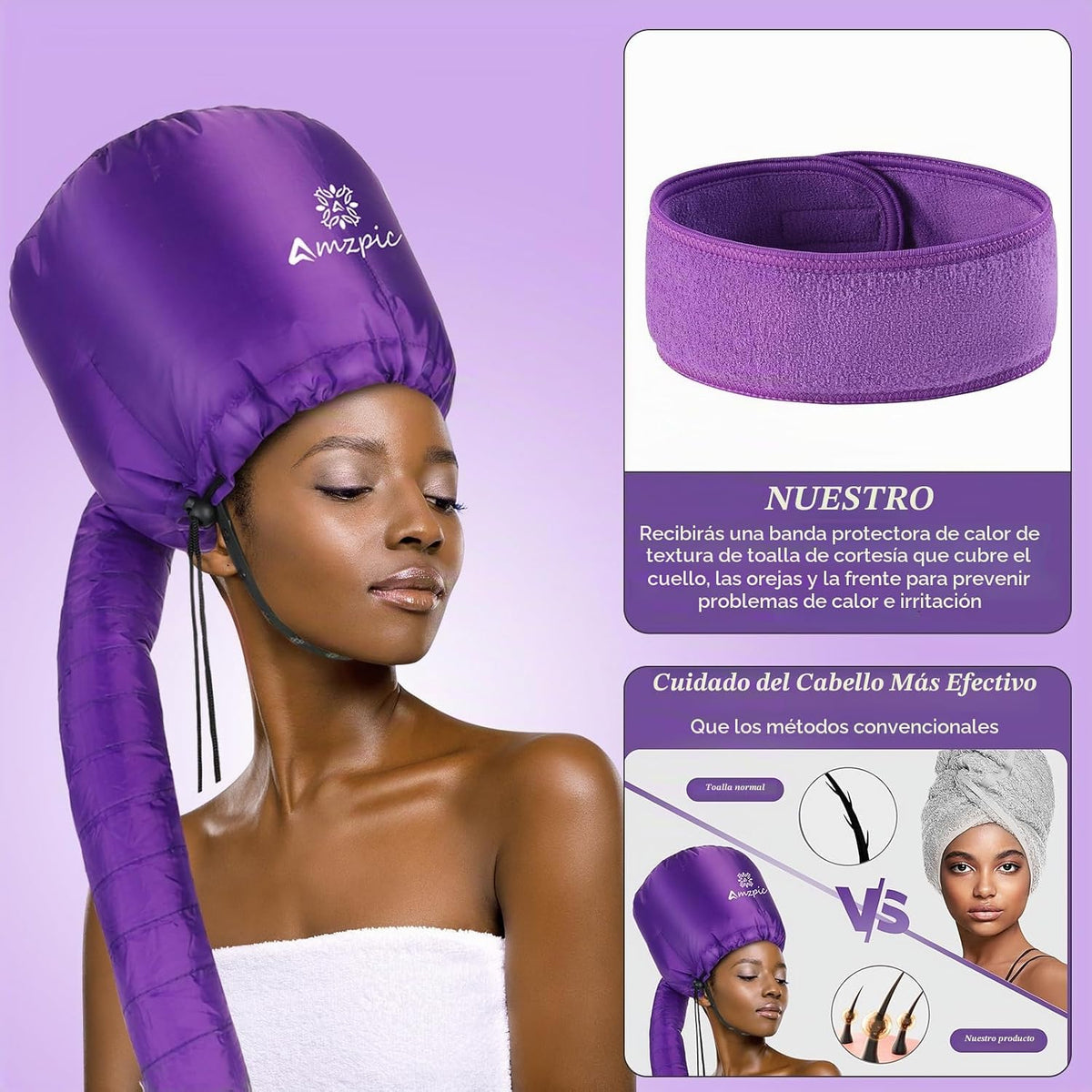 Accesorio para secador de pelo de capó, suave, ajustable, extra gra...
