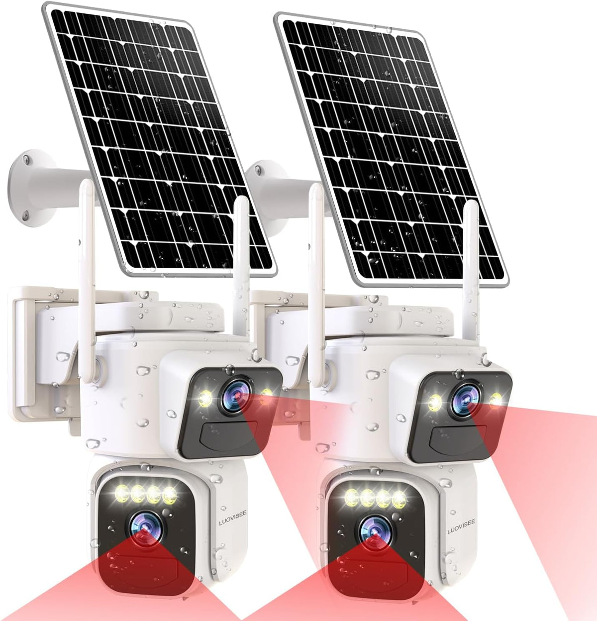 Cámaras Luovisee para seguridad del hogar con lente dual, cámara Wi...