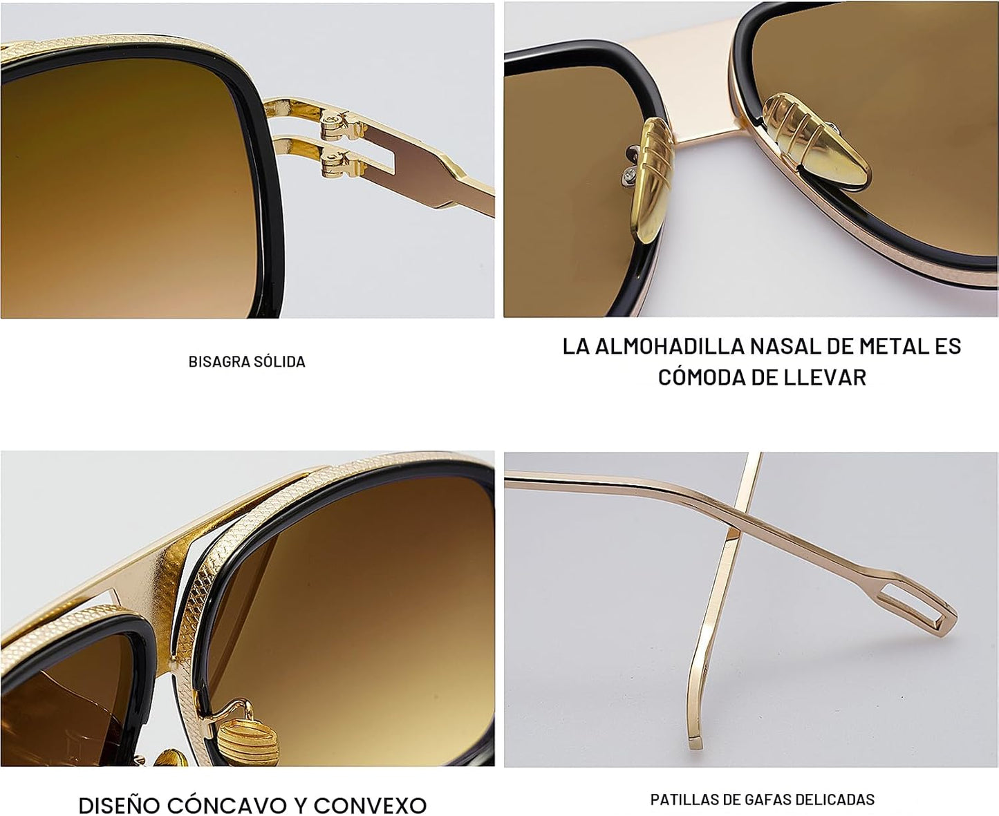 Tskestvy Gafas de sol de aviador de gran tamaño de los años 70 para...