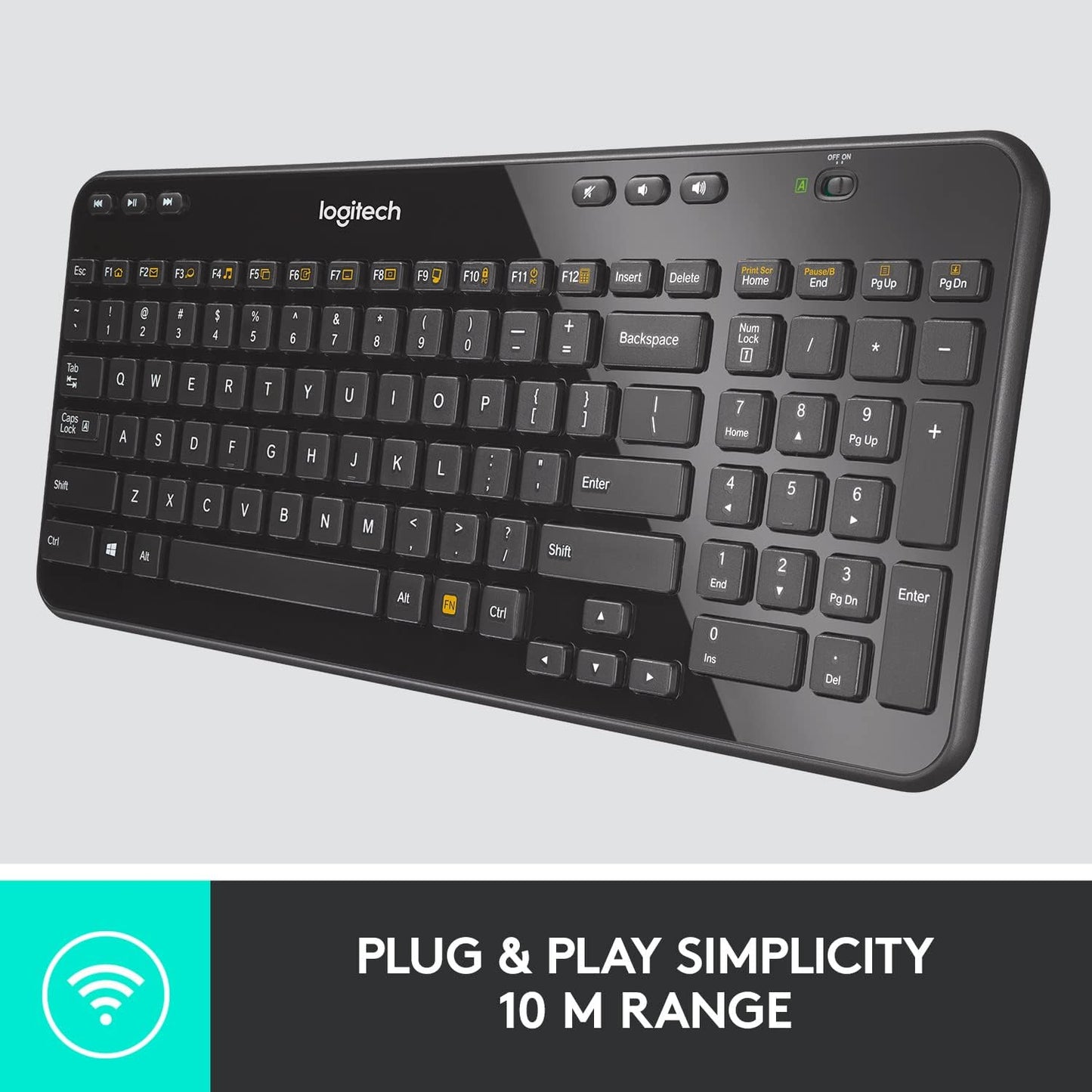K360 teclado inalámbrico para Windows, negro, Negro Paquete de 10