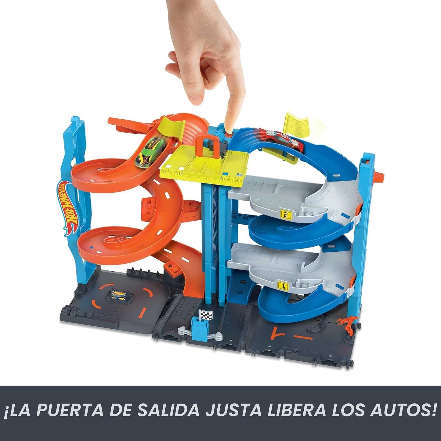 Hot Wheels Torre de carreras transformadora de la ciudad y 1 auto d...