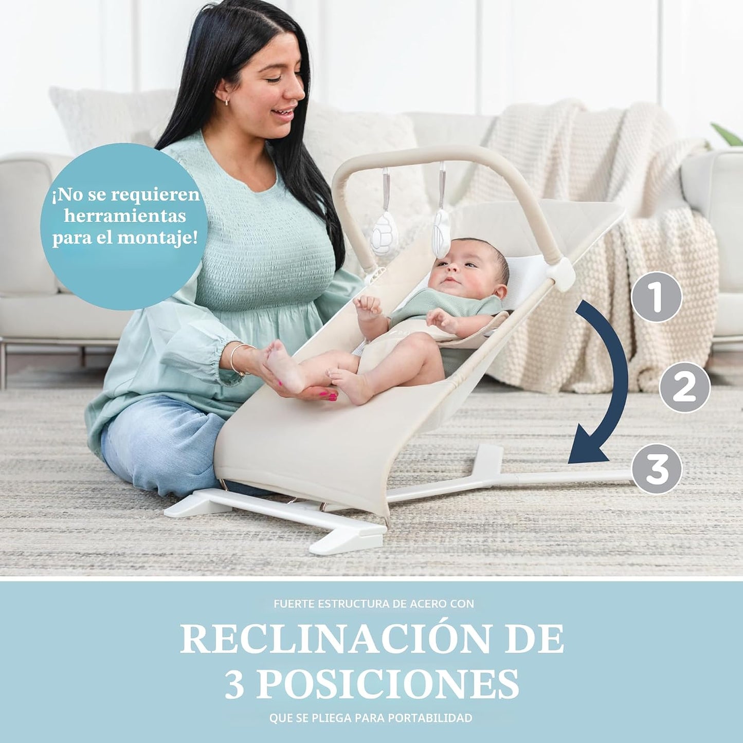 Mecedora portátil Baby Delight Alpine Deluxe, para bebés, 0-6 meses...