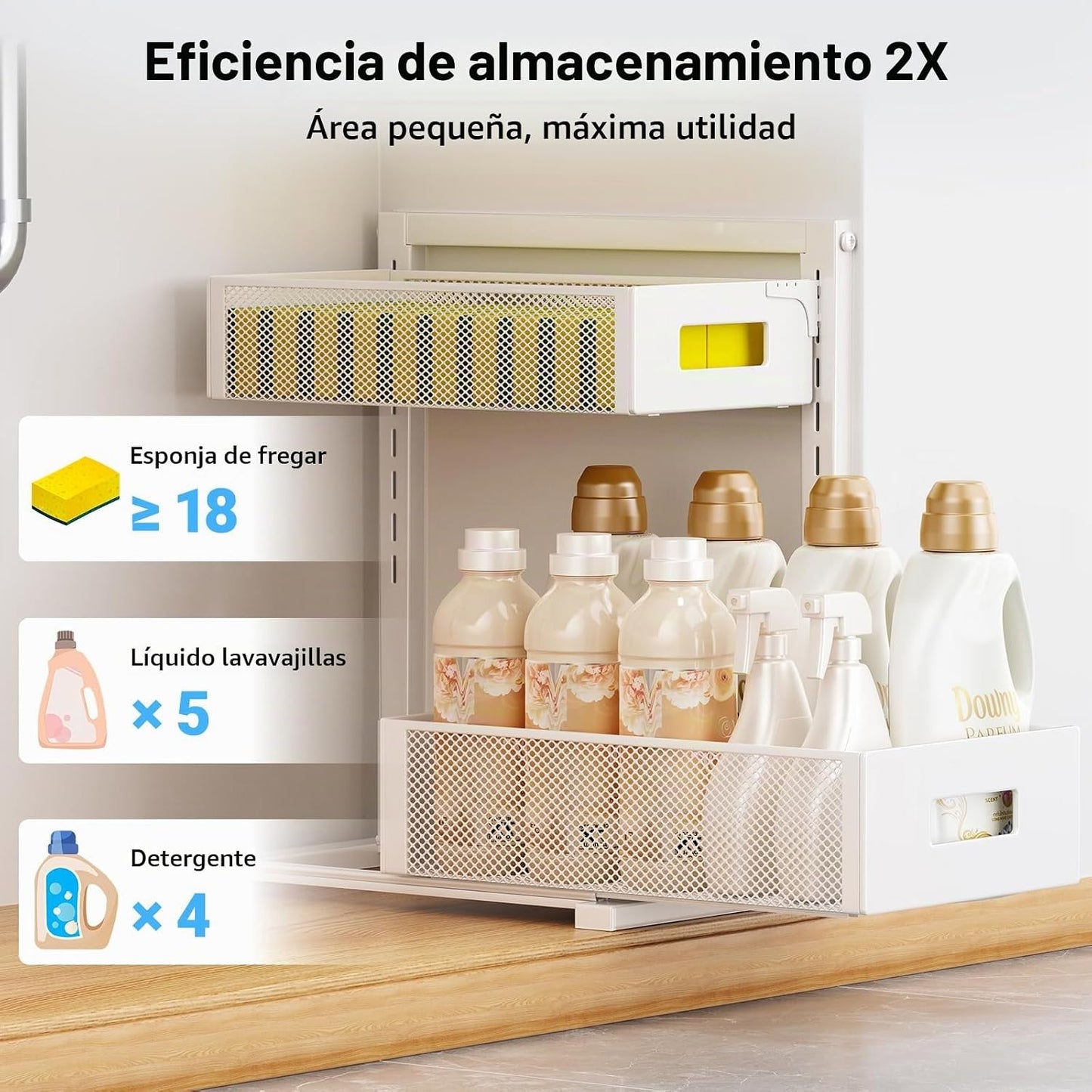 TISTAYA Organizador extraíble para debajo del fregadero de la cocin...