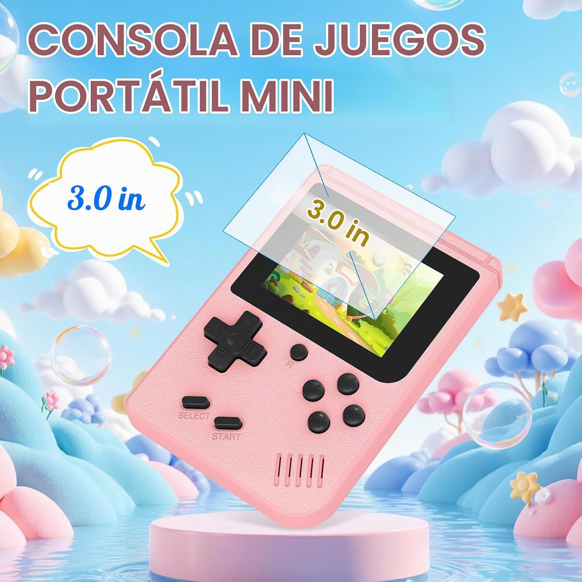 Mini consola de juegos portátil con pantalla IPS de 3.0 pulgadas, c...