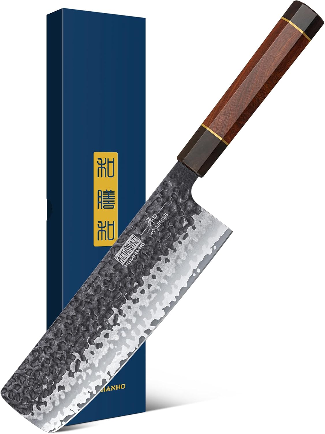 HOSHANHO Cuchillo Nakiri de 7", navaja de afeitar hecha a mano...