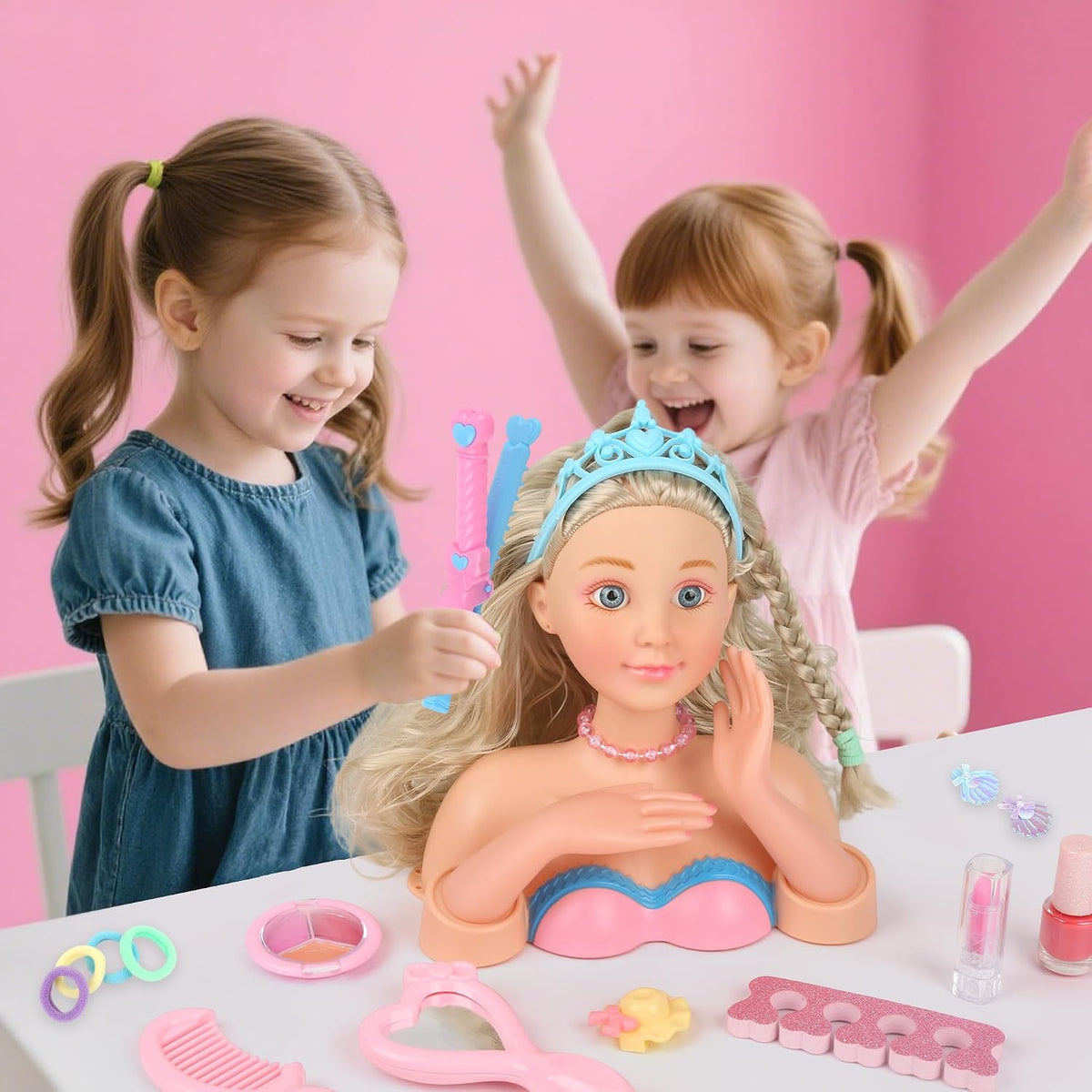 Kit de Maquillaje y Peinado para Muñeca, Juguetes de Peluquería de...