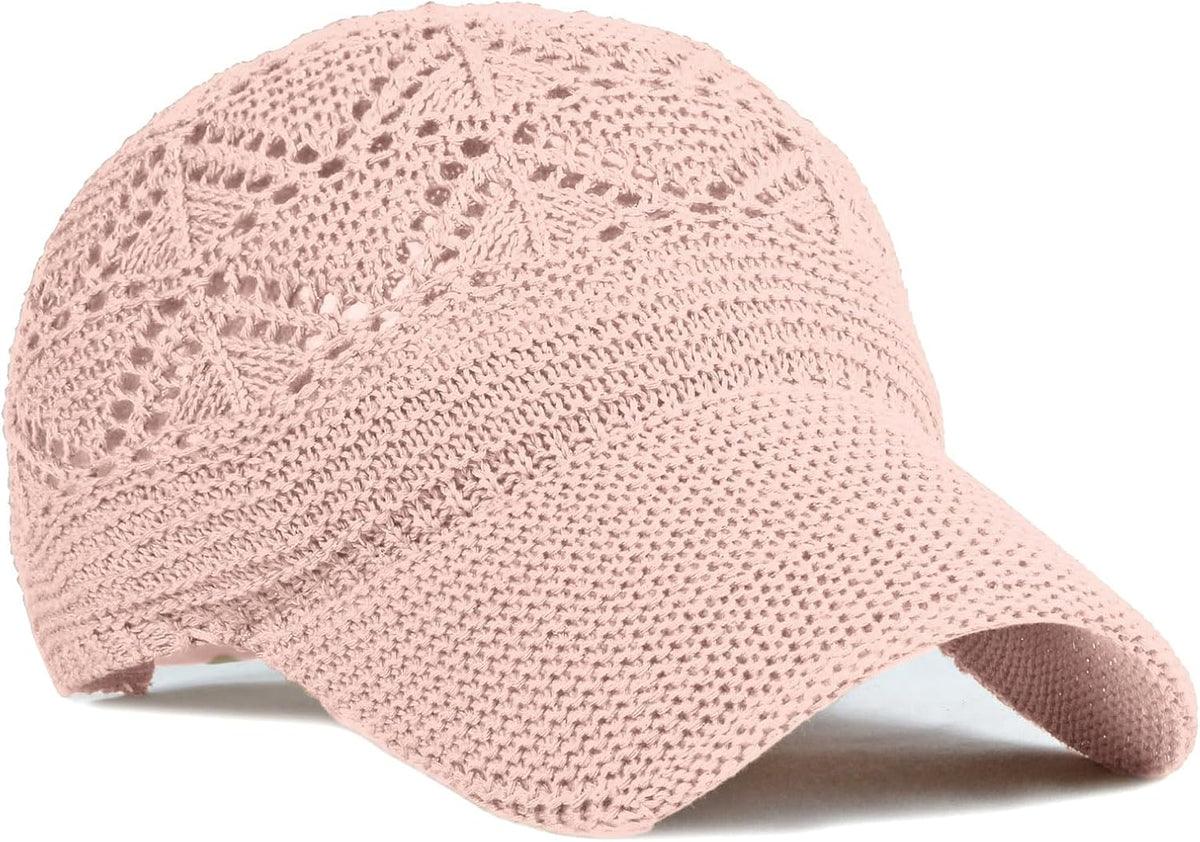 FASHIXD Gorra de béisbol de malla tejida para mujer, de hilo de ver...