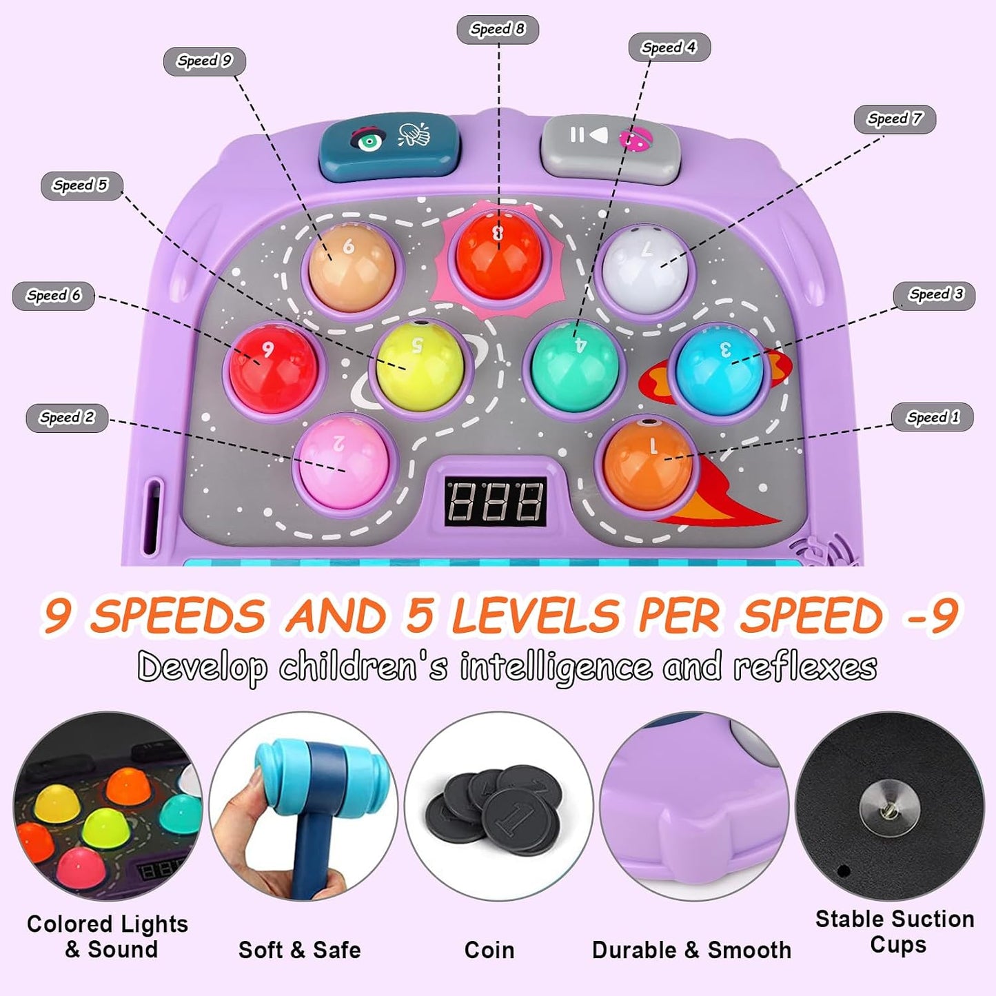 ANNKIE Whack Game Mole para niños, juguetes para niños y niñas de 3...