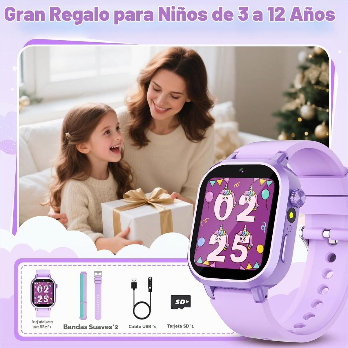 Wiszodet Reloj inteligente para niños resistente al agua, regalo pa...