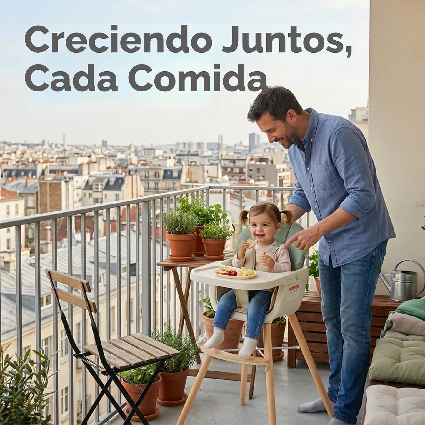 Mallify Silla alta de madera 3 en 1, sillas altas convertibles para...