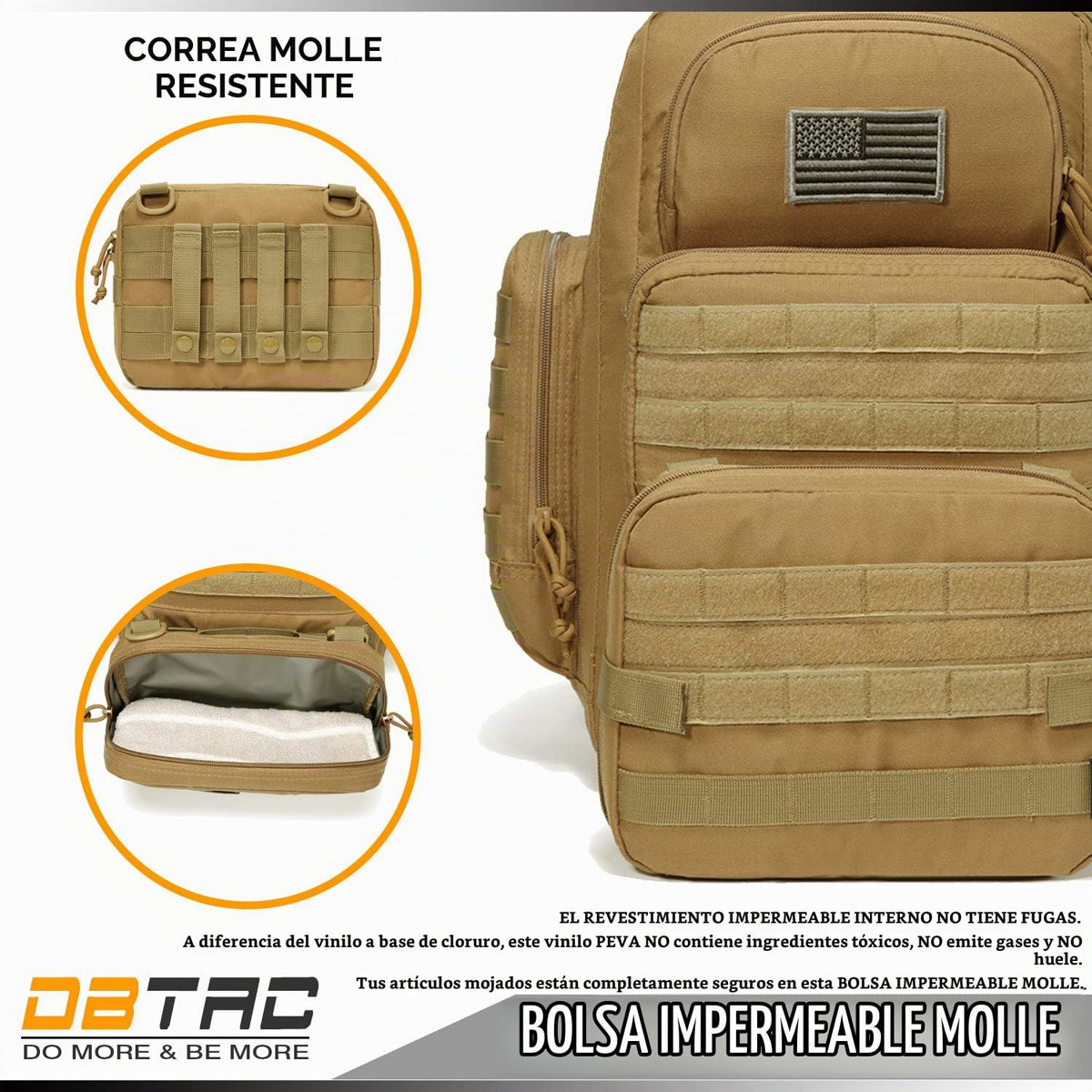 Mochila para pañales para papá, DBTAC Bolso grande para pañales de...