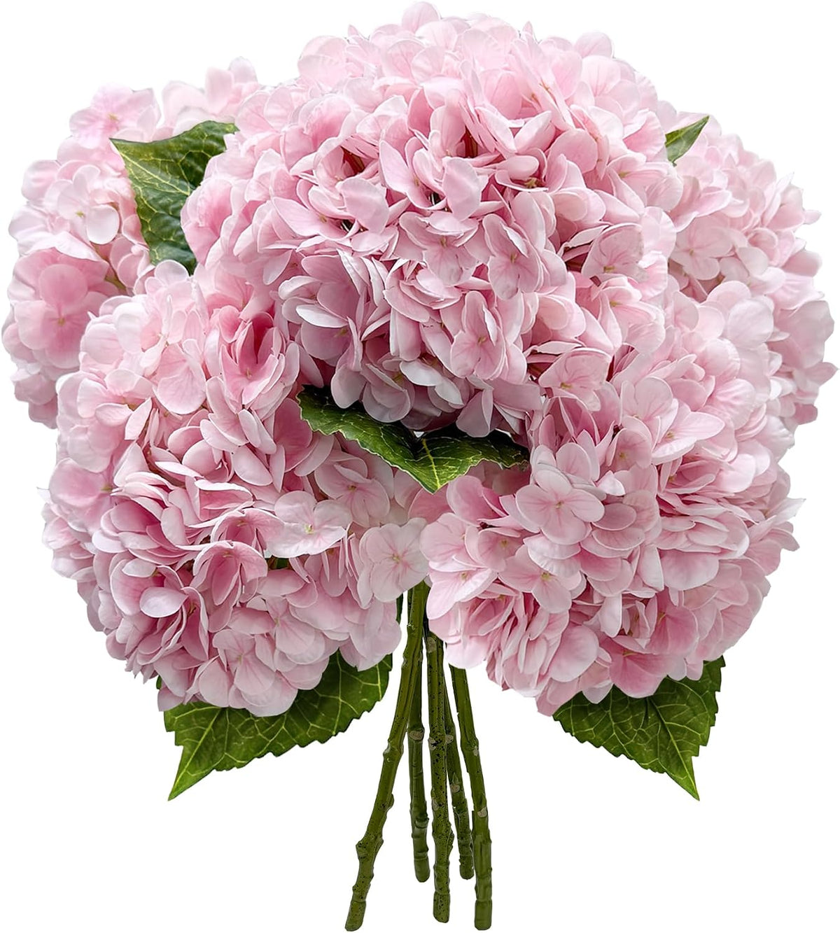 Yatim Hortensias artificiales rosas de 21 pulgadas con tallos 5 pie...