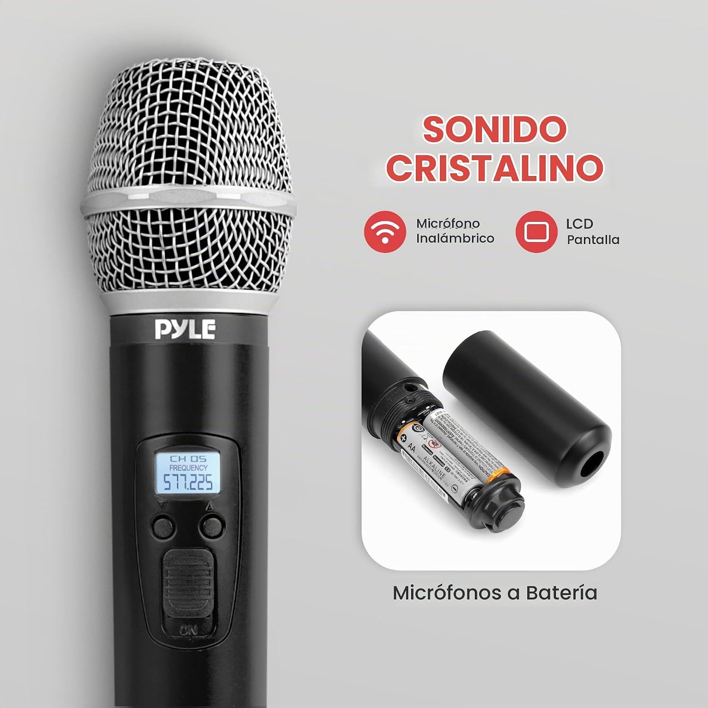 Pyle Sistema de micrófono inalámbrico UHF profesional de 8 canales,...