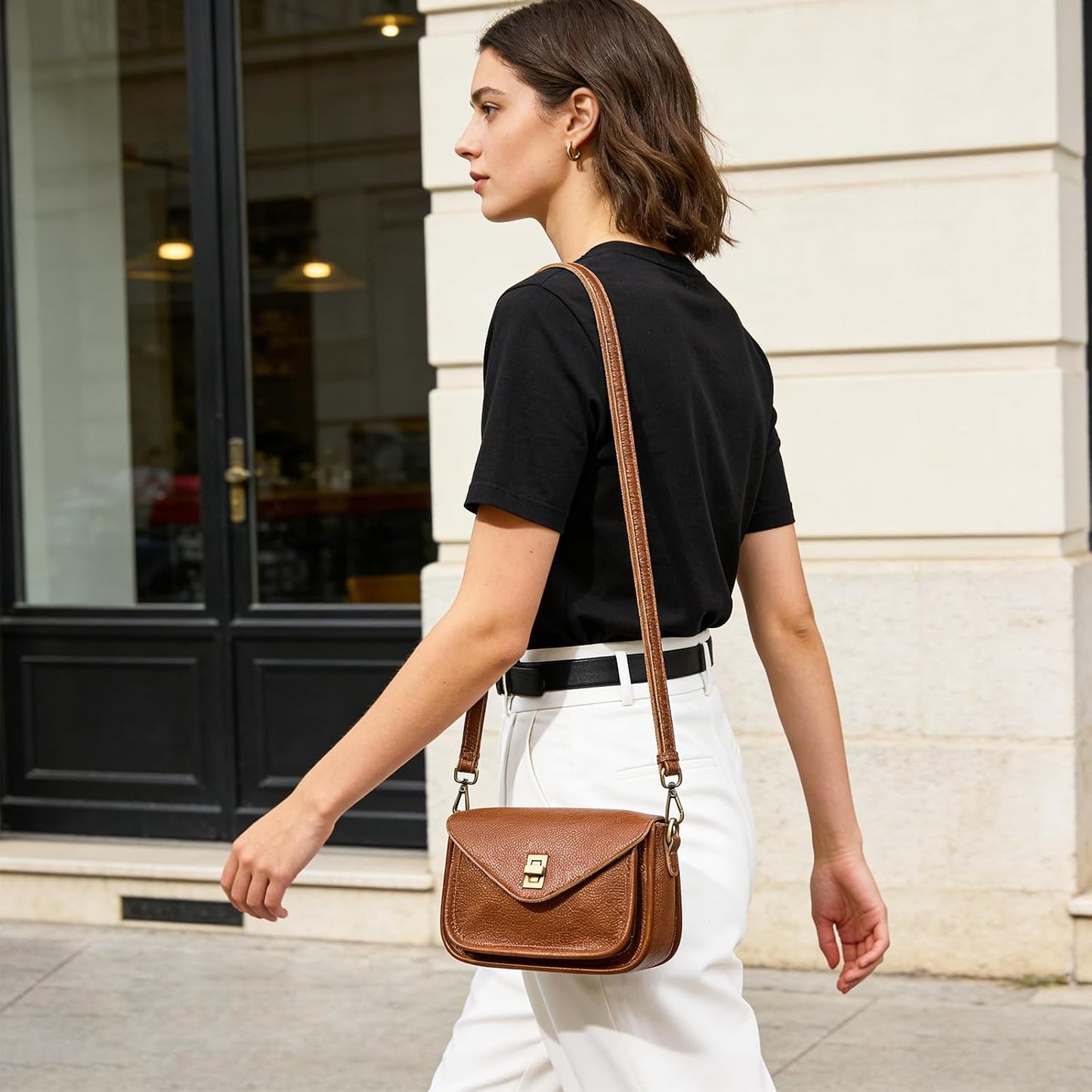 UEIRY Bolsos bandolera de cuero genuino para mujer, bolsos cruzados...