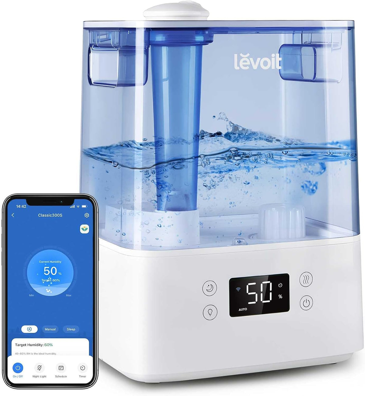 Levoit Classic300S Humidificador ultrasónico inteligente de llenado...