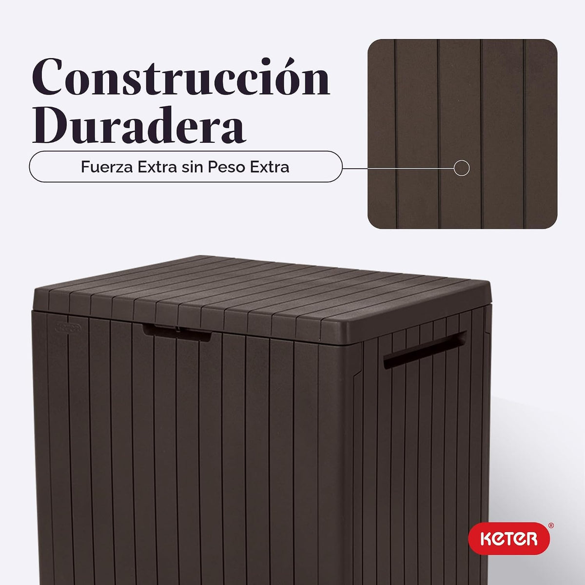 Caja Keter City de resina, 30 galones, para almacenamiento al aire...