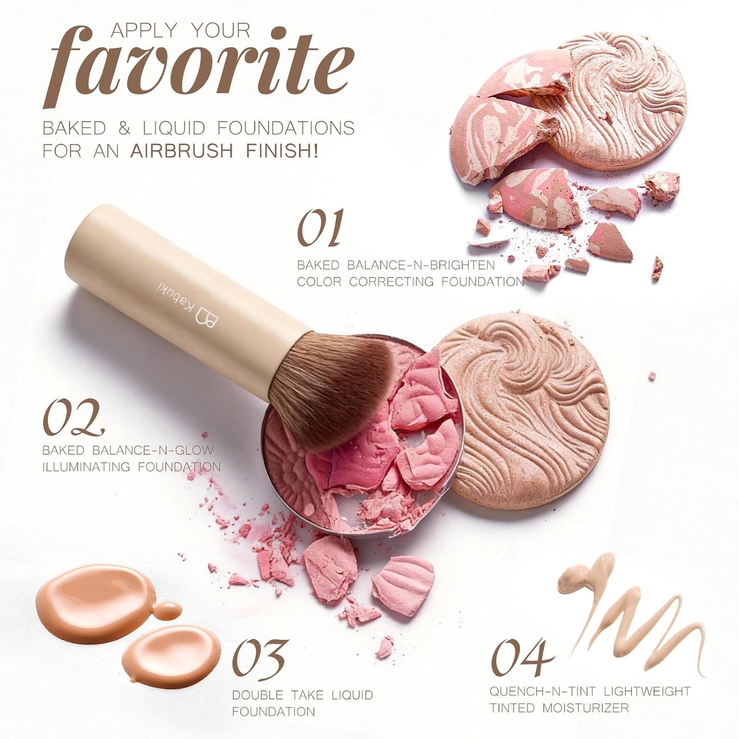 Brochas de maquillaje profesionales BS-MALL con estuche de viaje \u...