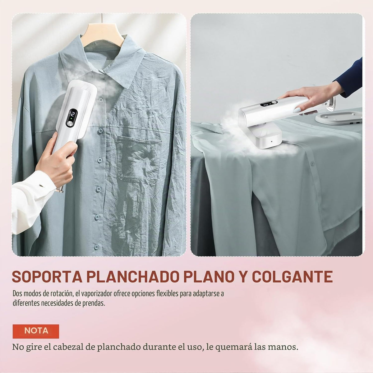Vaporizador para Ropa, Vaporizador de Prendas Portátil de Mano 2 en...