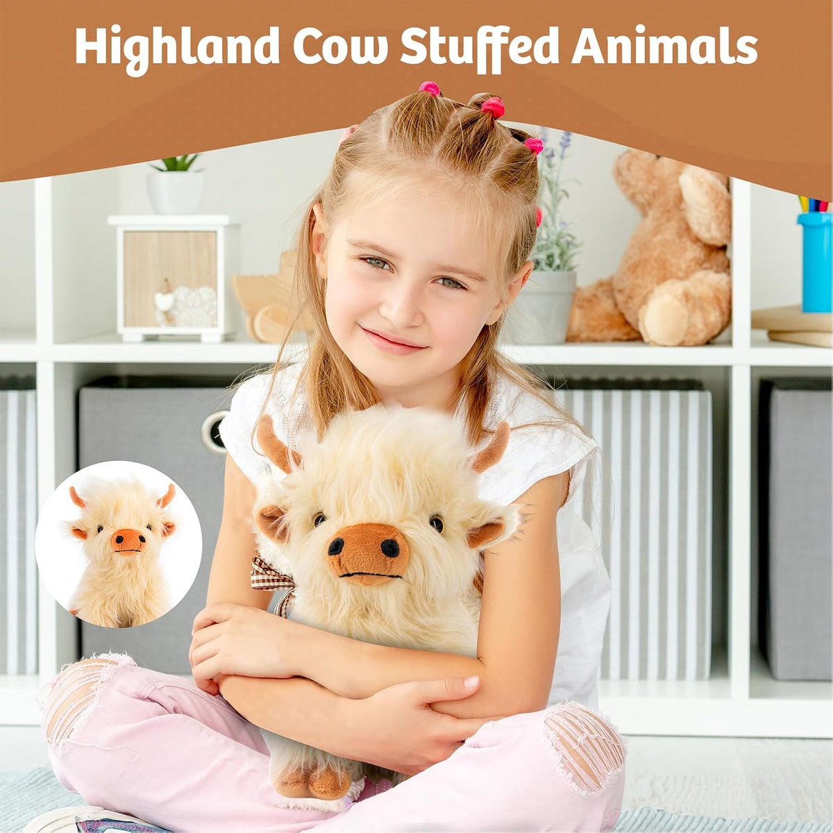 MARYSUN Juguete de Peluche de Vaca Highland - Regalo de Animal de P...
