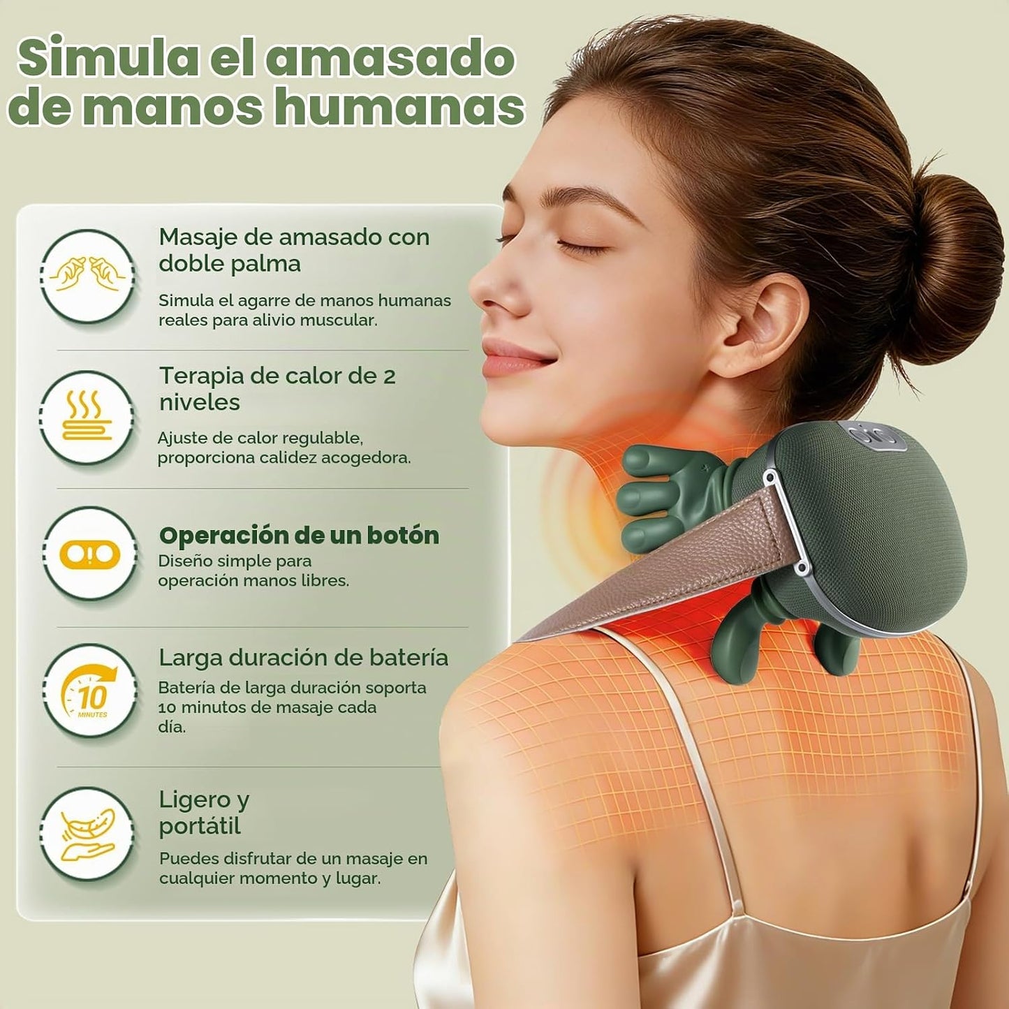 SAILIFE Masajeador de cuello calentado, nuevo masajeador biónico de...