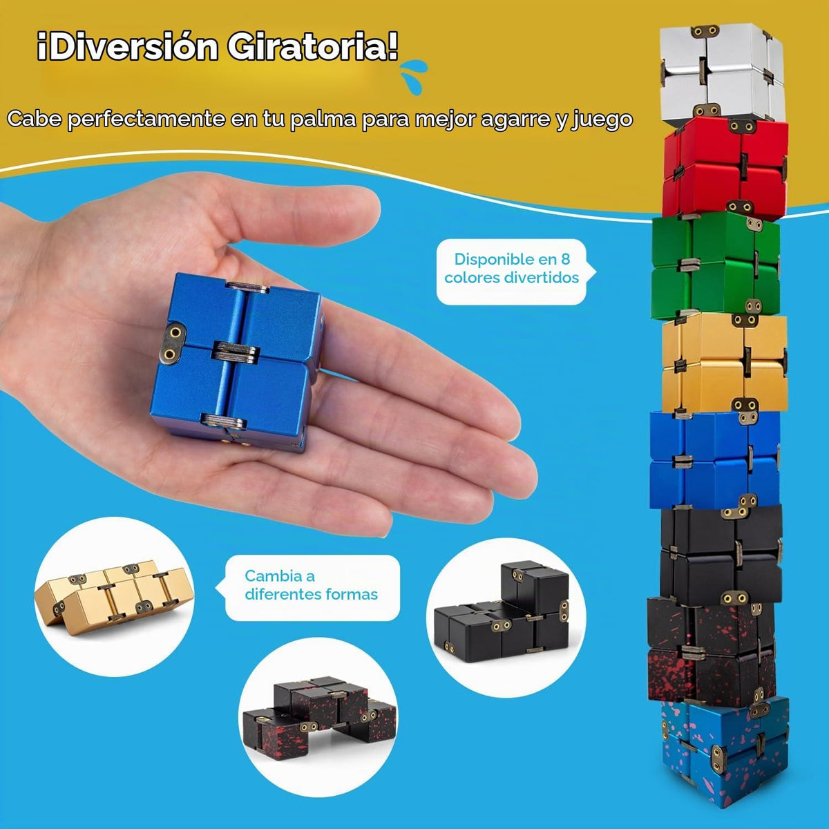 PILPOC theFube Infinity Cube Fidget Desk Toy - Cubo mágico infinito...