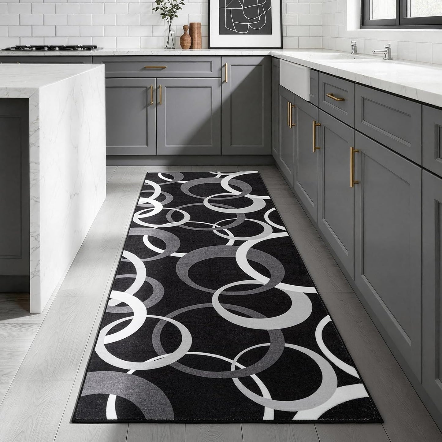 YIHOUSE Alfombra de pasillo de cocina de 2 x 6 pies, antideslizante...
