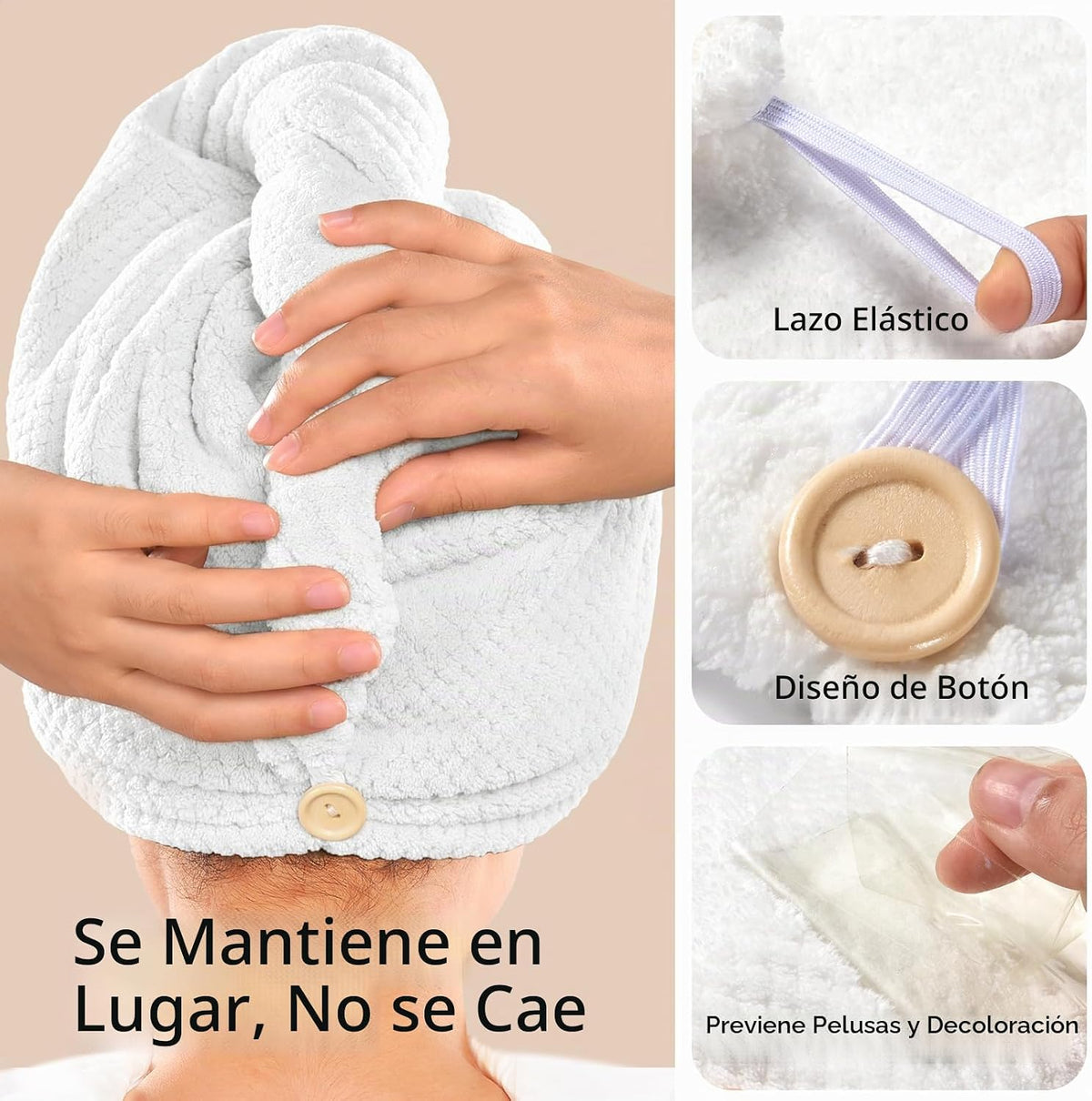 YFONG Paquete de 2 Toallas de Microfibra Envolventes para el Cabell...