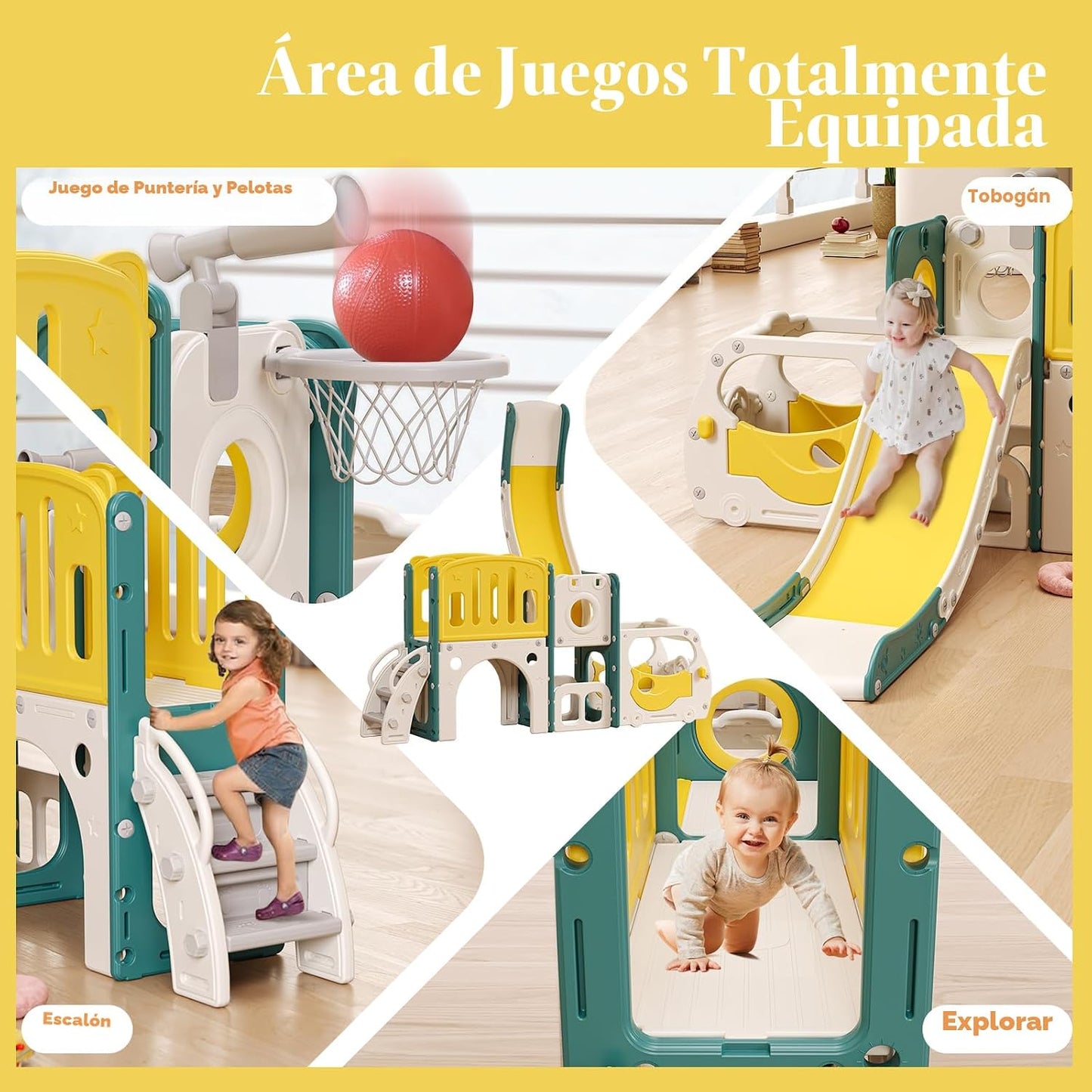 Juego de tobogán para niños pequeños\/bebés, con temática de autobú...