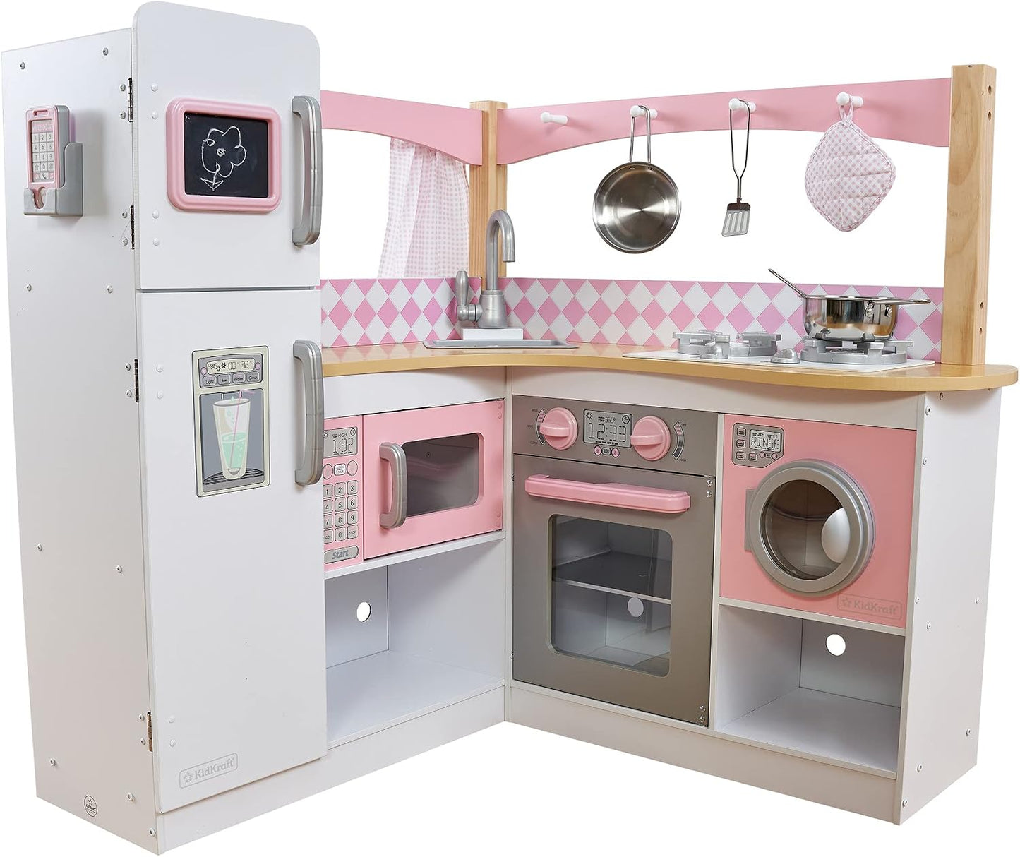 KidKraft Grand Gourmet - Cocina esquinera de madera con lavadora, p...