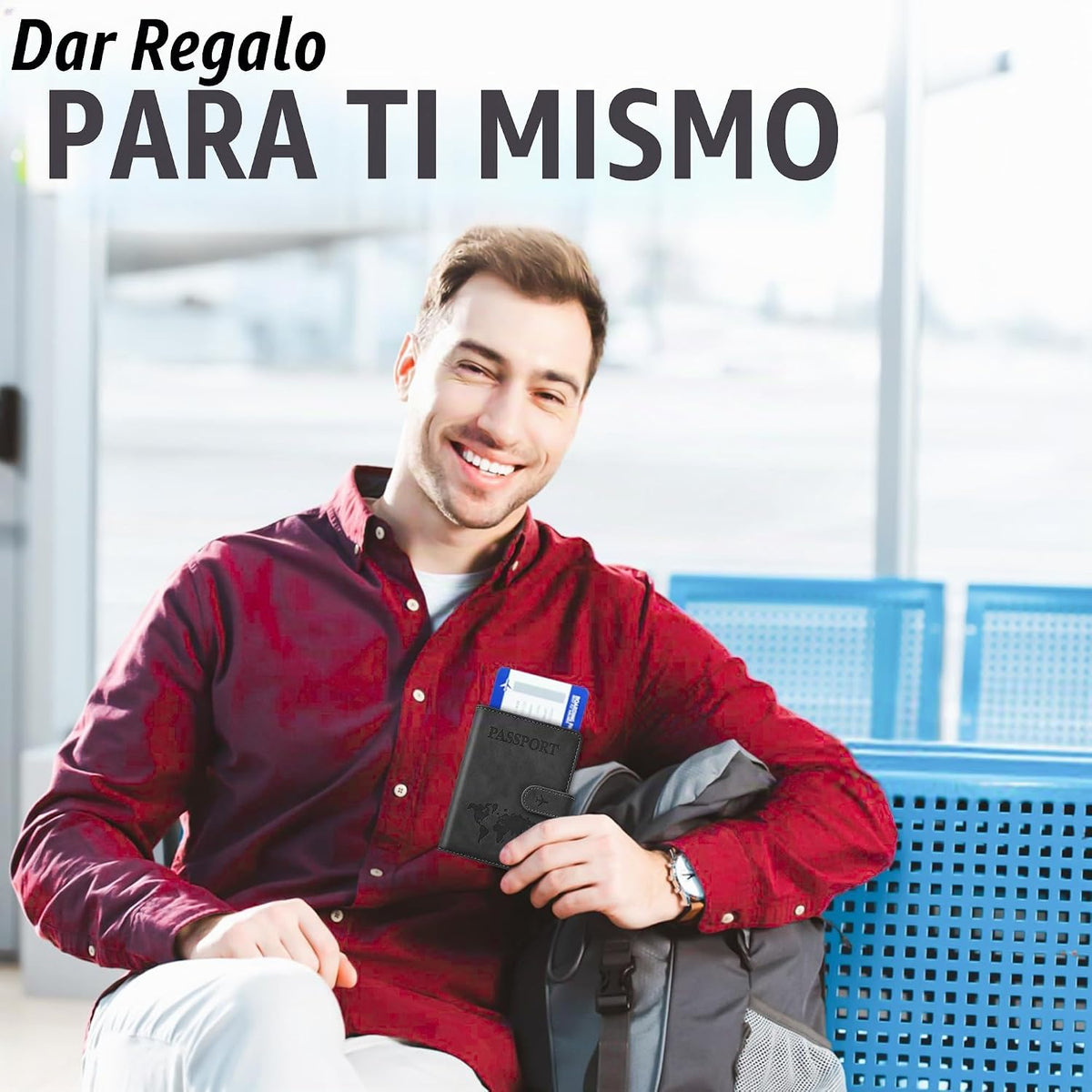 Soporte para pasaporte para artículos esenciales de viaje, funda ti...
