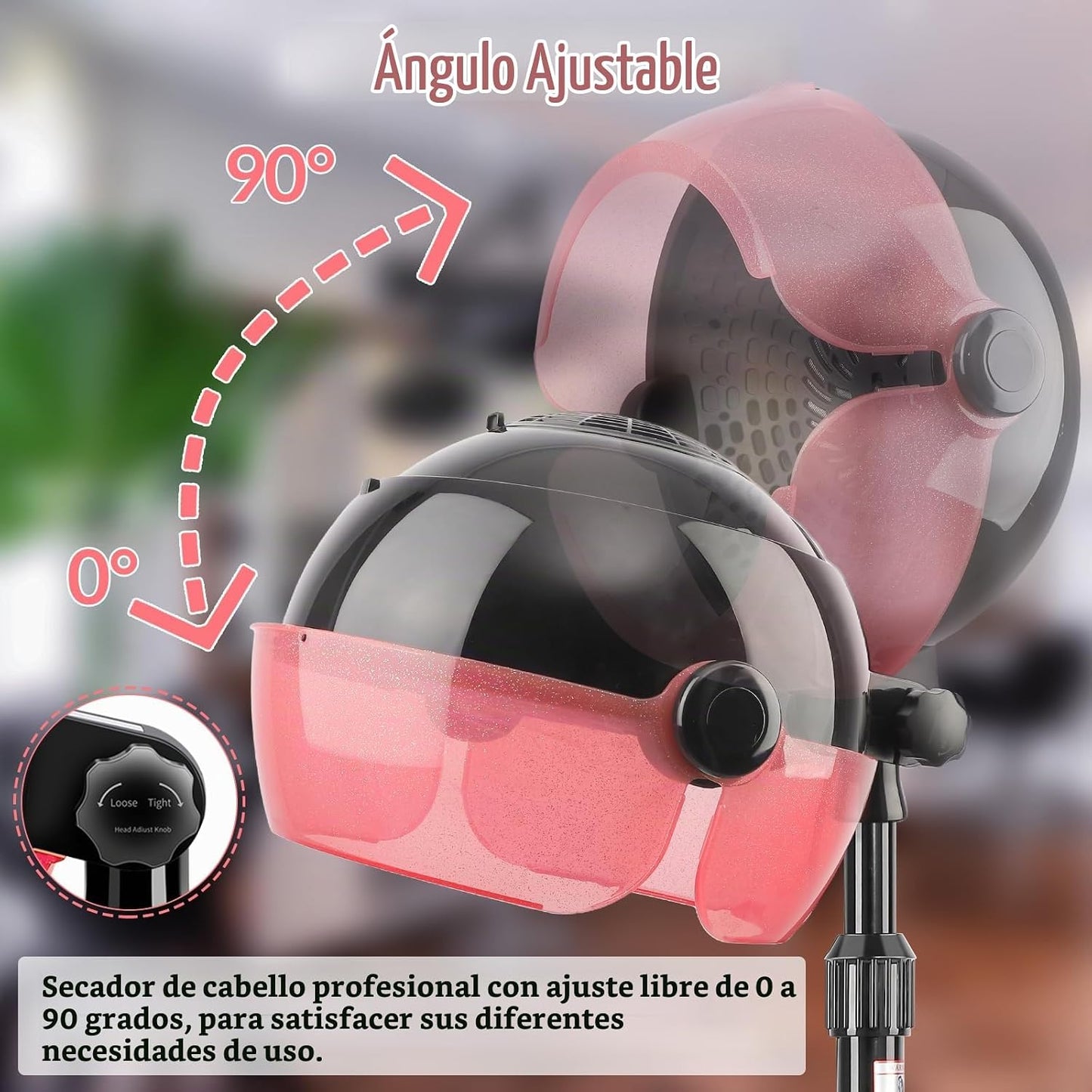 Secador de pelo con capucha, secador de pelo profesional de pie con...