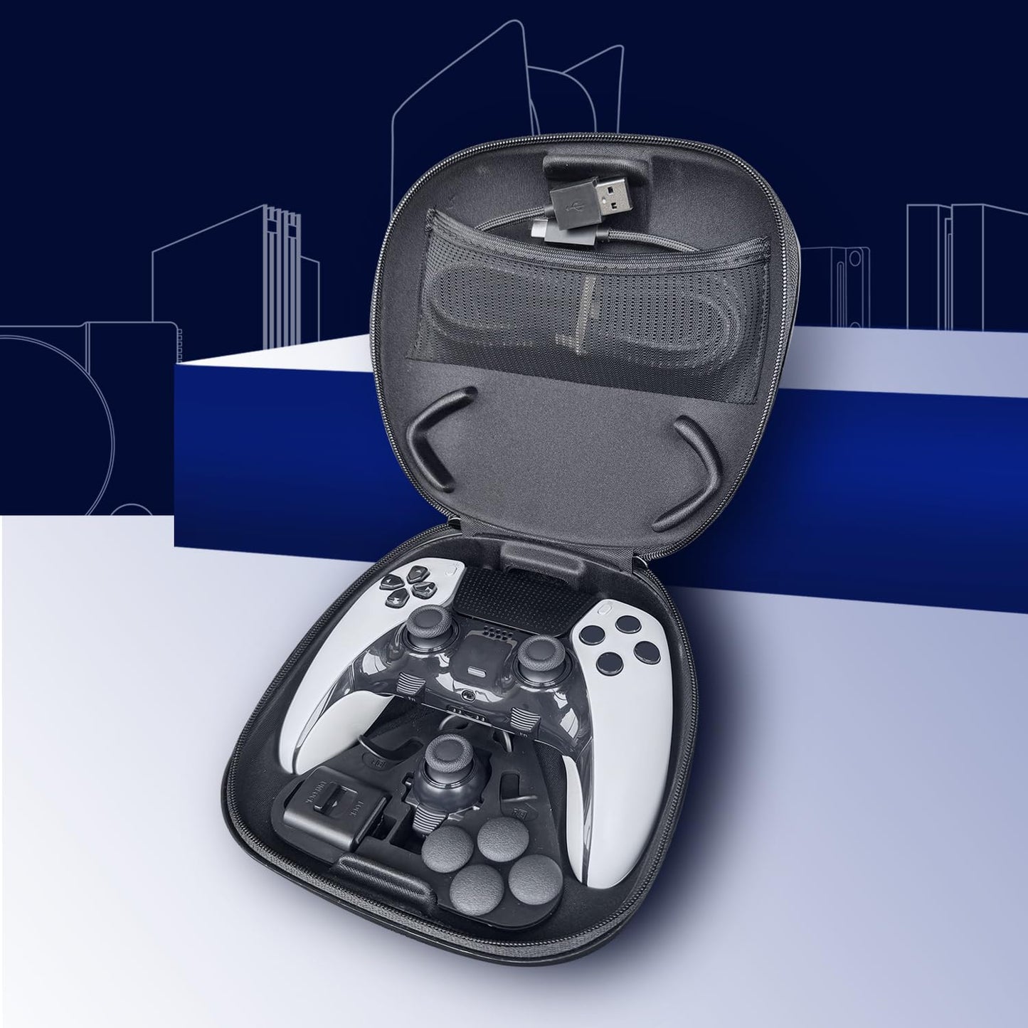 Estuche de transporte + kit de accesorios para controlador DualSens...