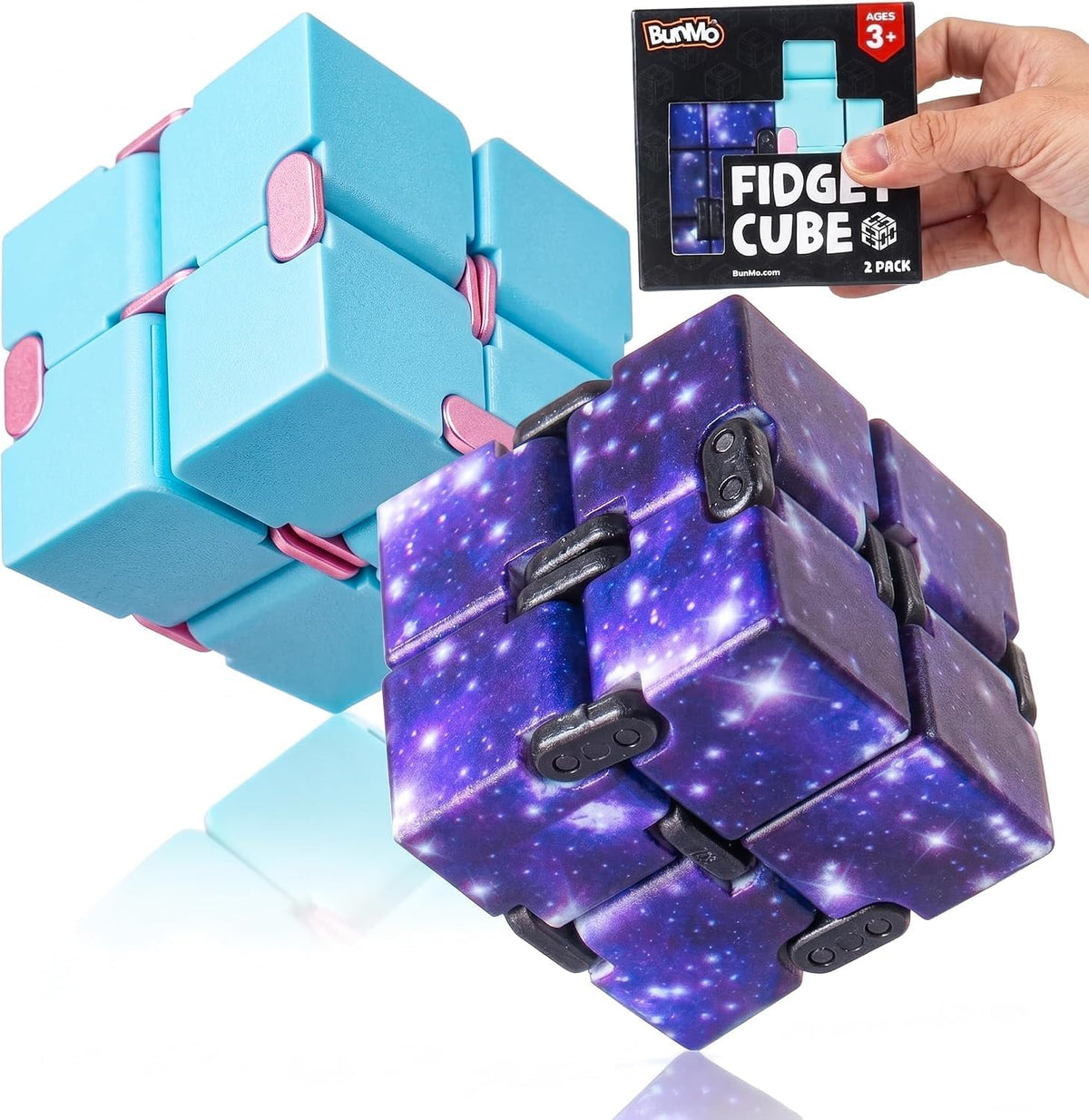 BunMo Infinity Cubes. Paquete de 2 juguetes para la ansiedad, diseñ...