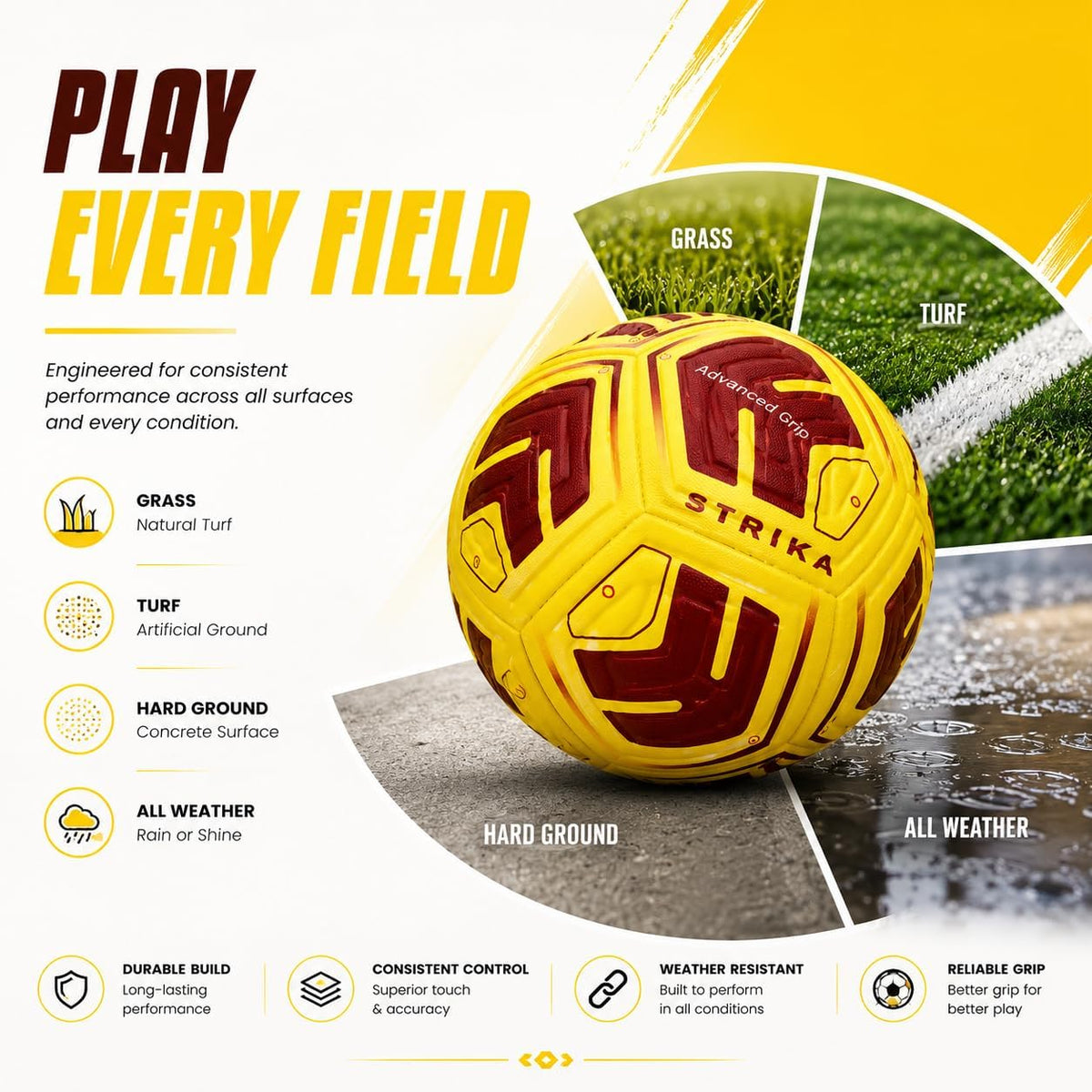 STRIKA Balón de fútbol prémium tamaño 5 y 4 \u2013 Pelota híbrida p...