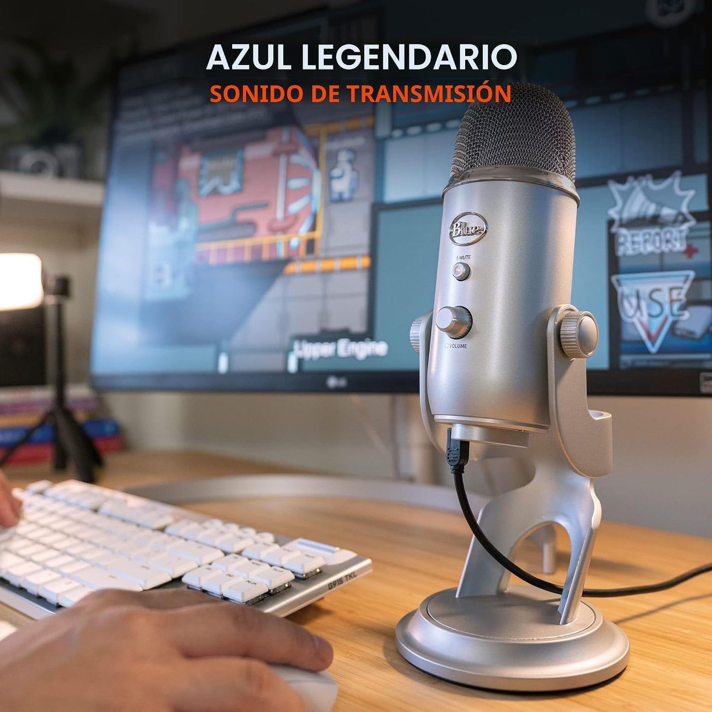 Logitech Creators Blue Yeti - Micrófono USB para juegos, transmisió...