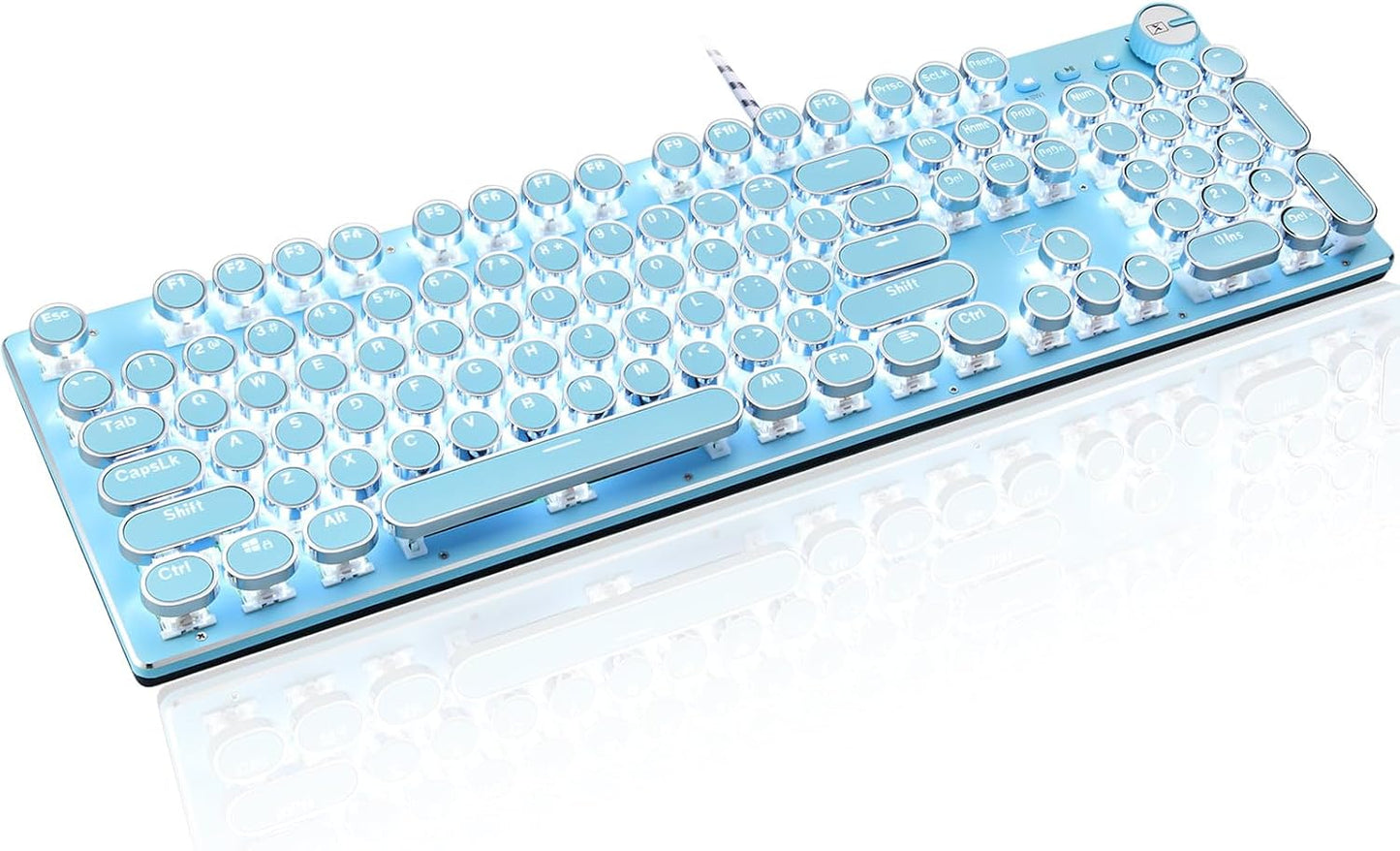 LexonElec Teclado mecánico retro para juegos estilo máquina de escr...