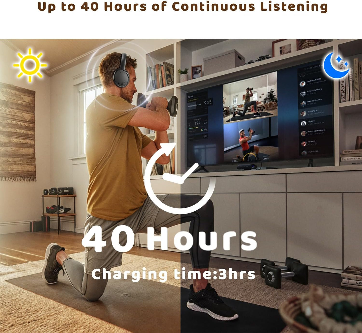 Holdsound Auriculares inalámbricos para TV con transmisor de extens...