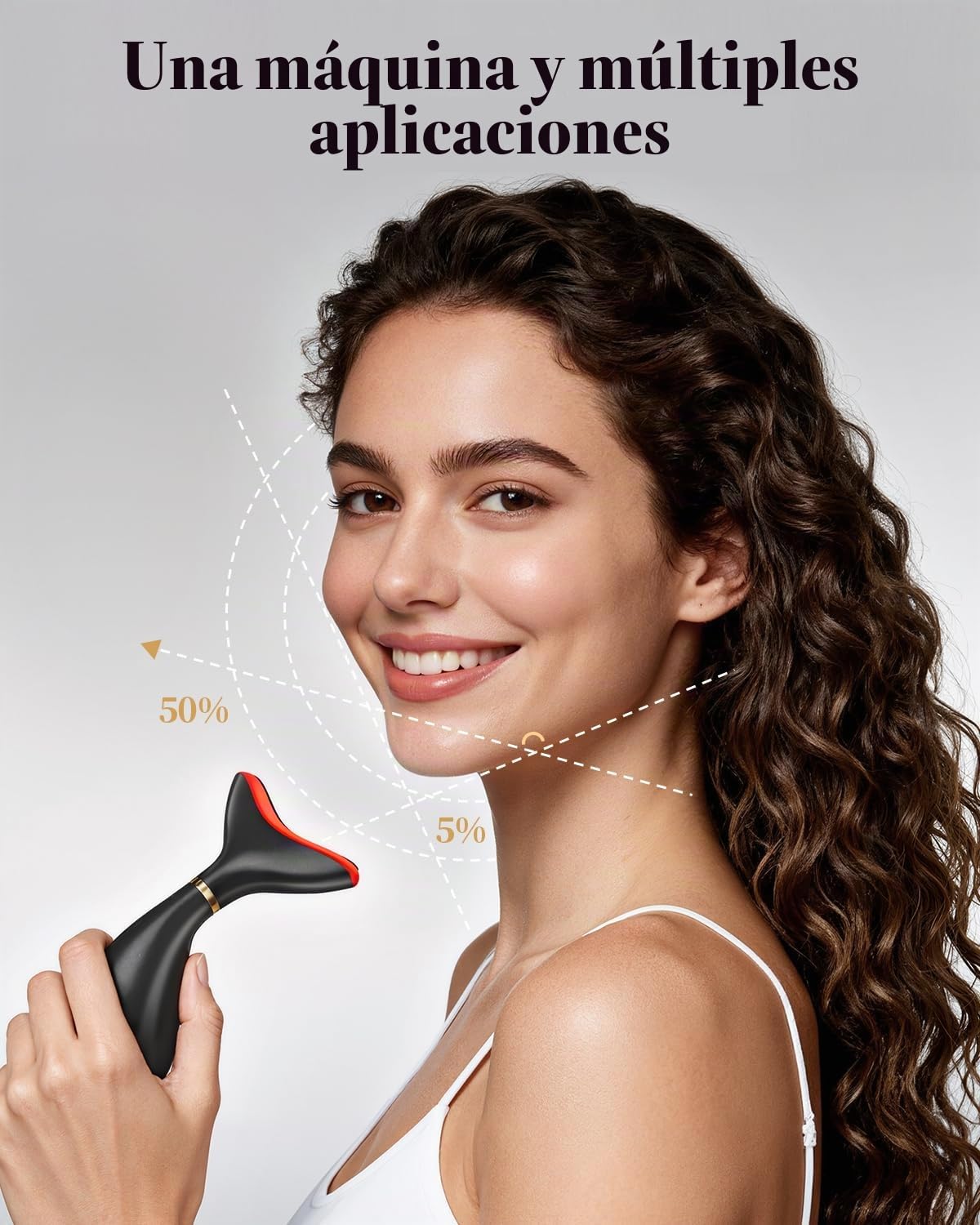 VTAZIY Masajeador facial 4 en 1, terapia de luz roja LED de 9 color...