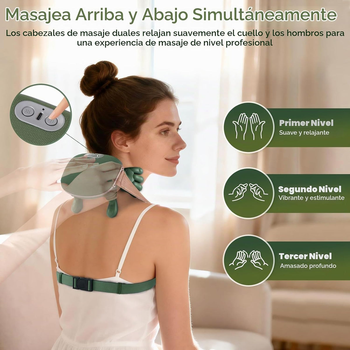 SAILIFE Masajeador de cuello calentado, nuevo masajeador biónico de...