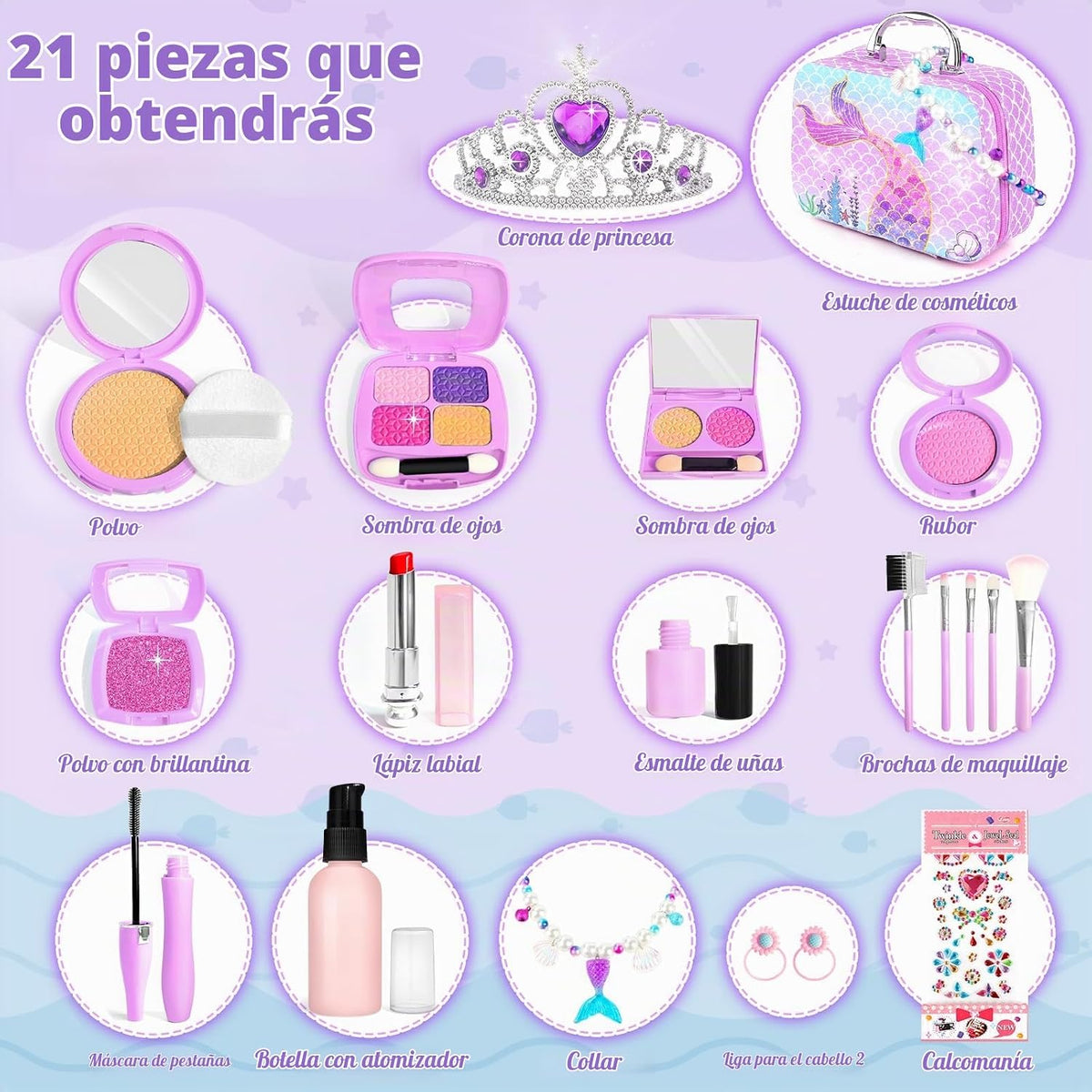 INNOCHEER Maquillaje de simulación para niños pequeños, juguetes de...